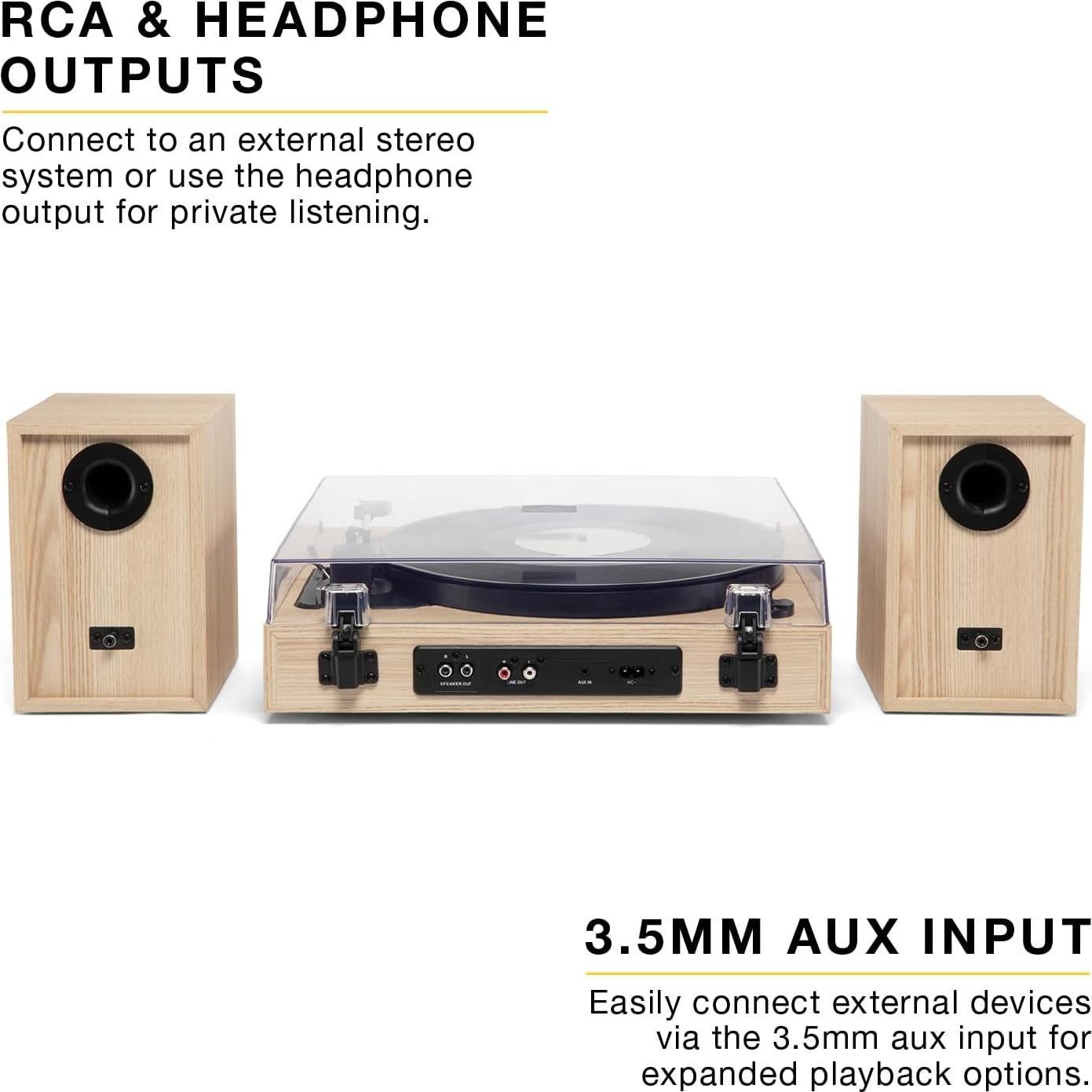 Tocadiscos Bluetooth Victrola Harmony 3 Velocidades Natural