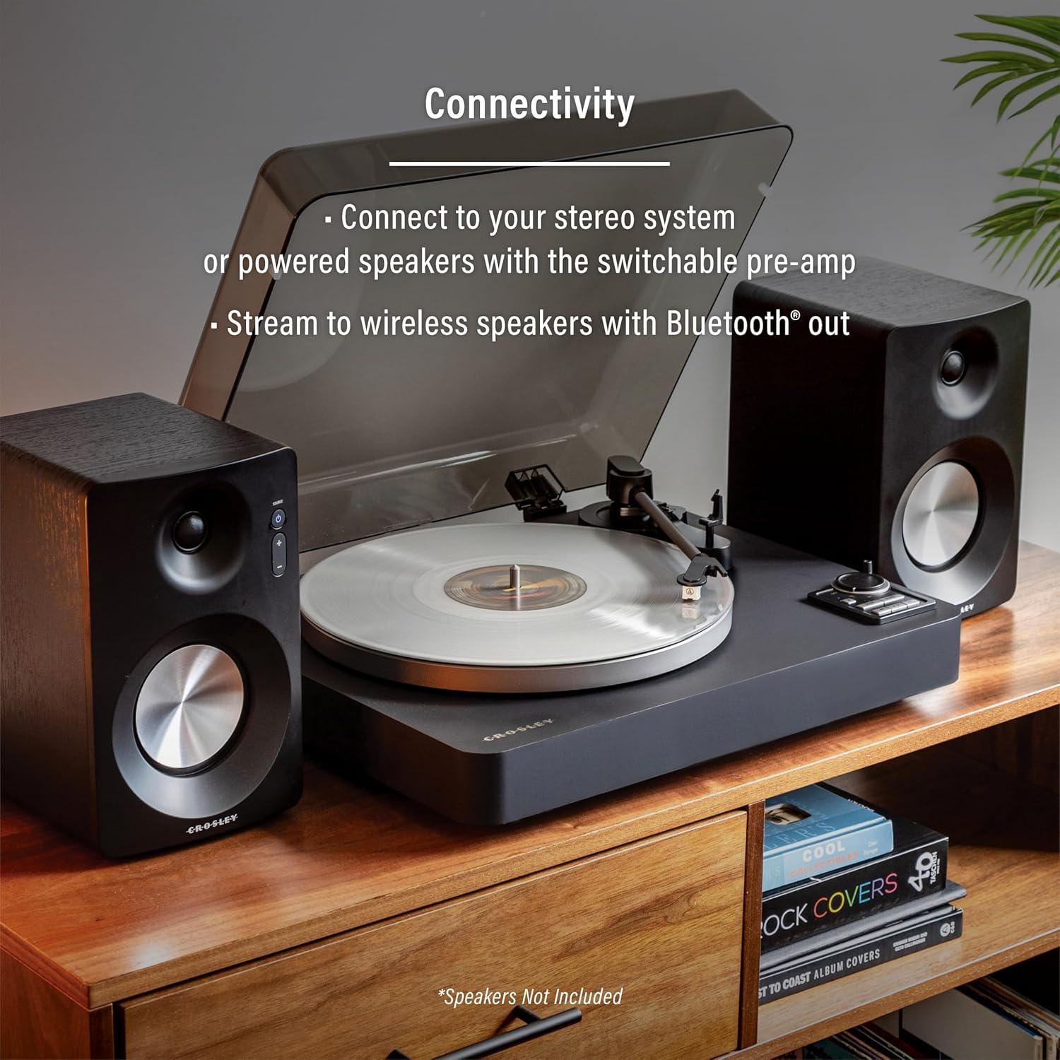 Tocadiscos Bluetooth Automático Crosley C300A-BK 2 Velocidades