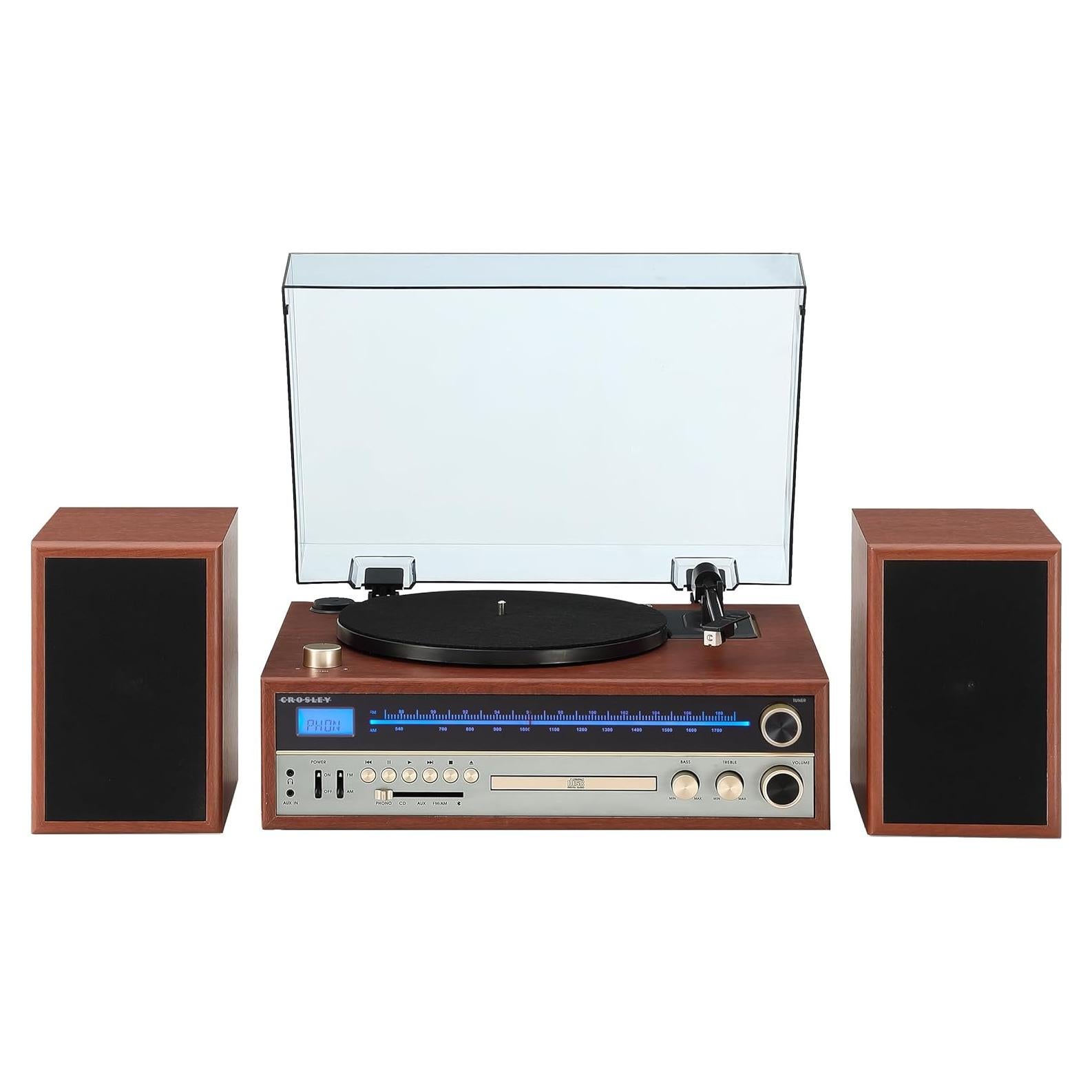 Tocadiscos Crosley 1975T Bluetooth con CD y altavoces 12.14 kg