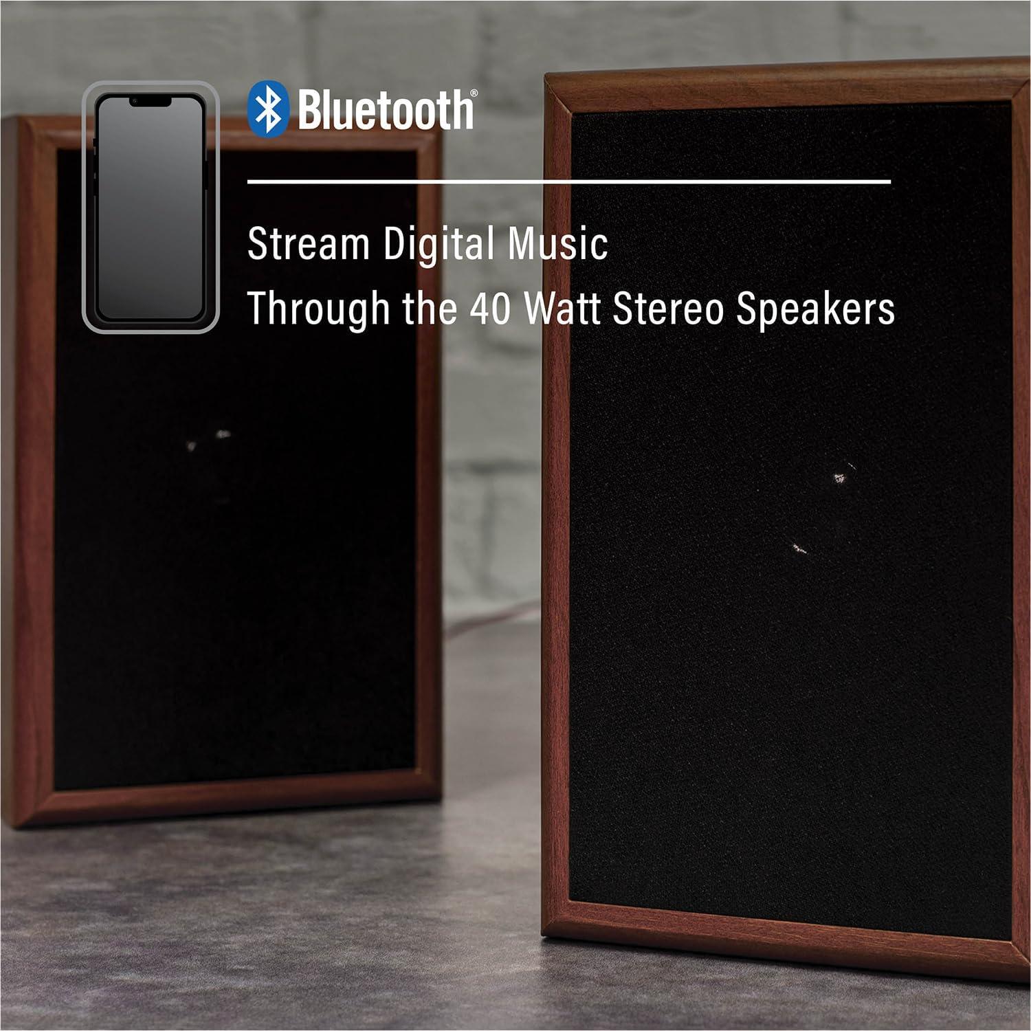 Tocadiscos Crosley 1975T Bluetooth con CD y altavoces 12.14 kg