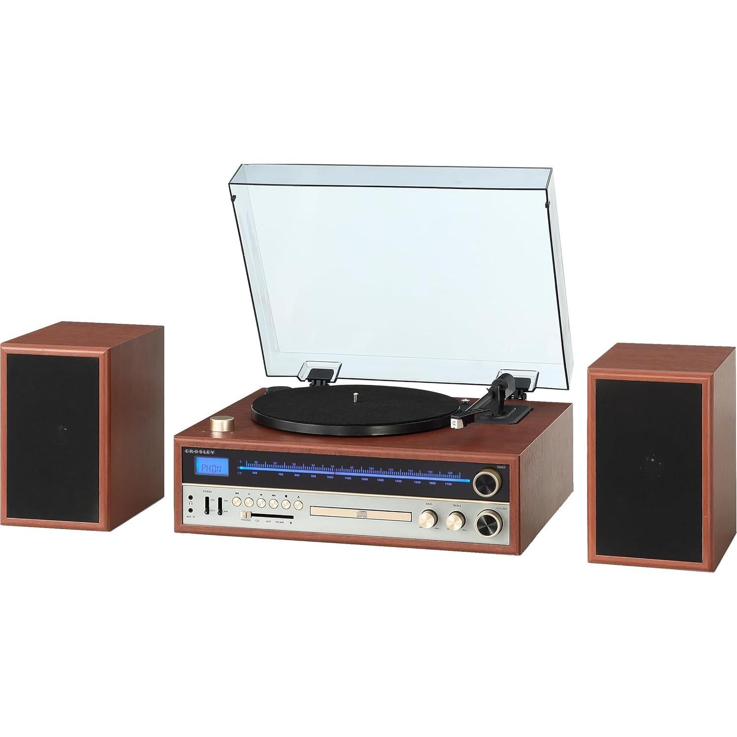Tocadiscos Crosley 1975T Bluetooth con CD y altavoces 12.14 kg