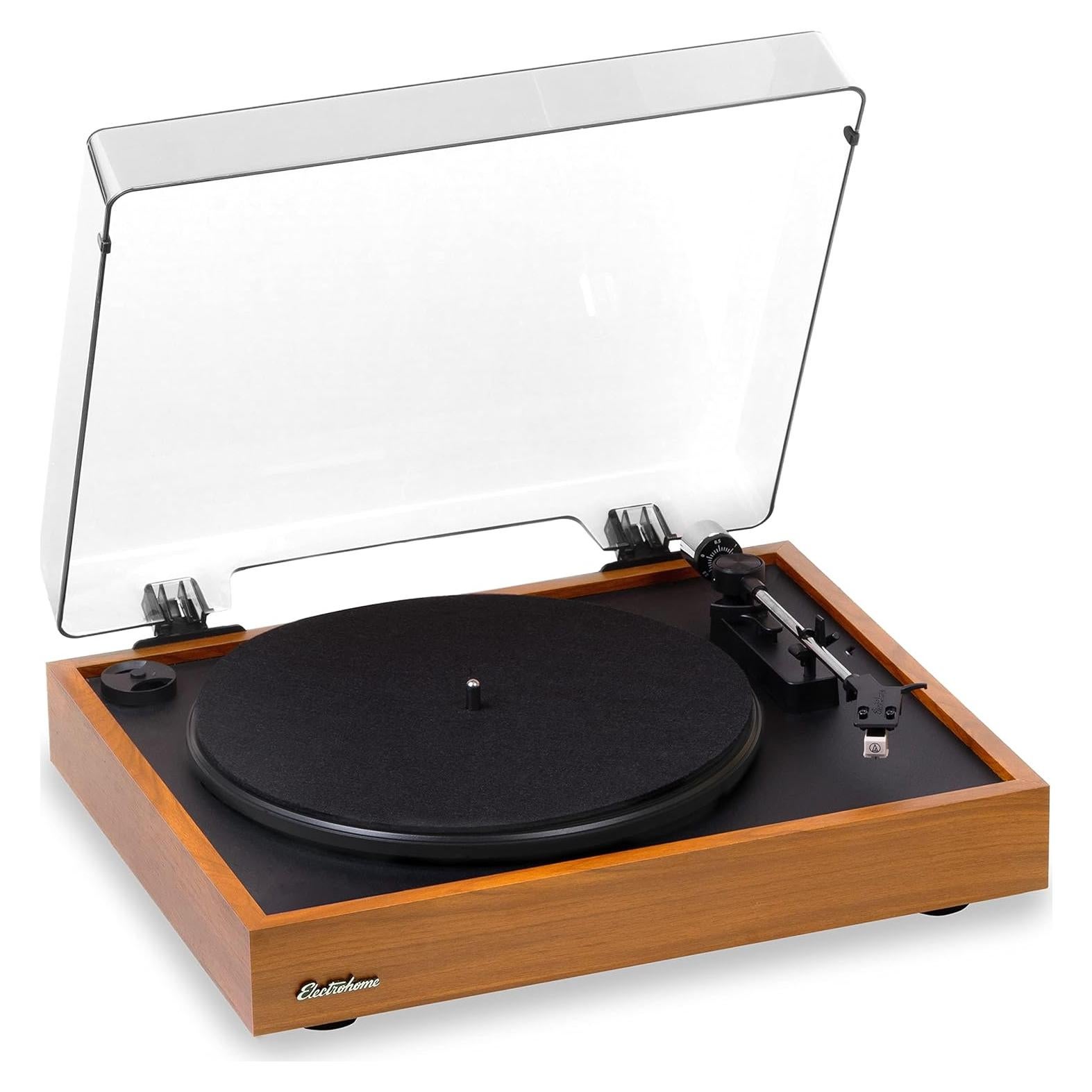 Reproductor de Vinilo Electrohome Montrose RR35 con Estiló Audio-Technica