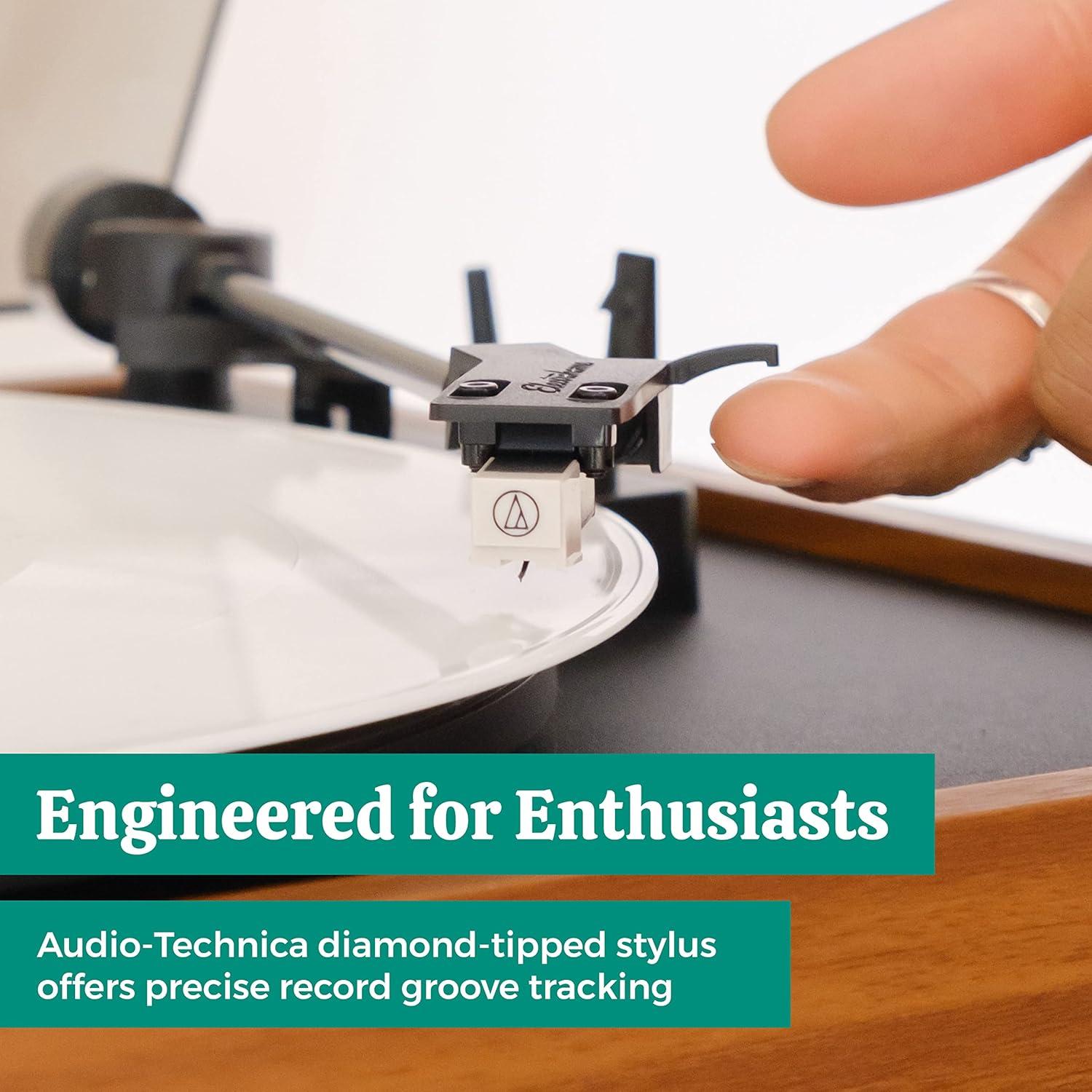 Reproductor de Vinilo Electrohome Montrose RR35 con Estiló Audio-Technica