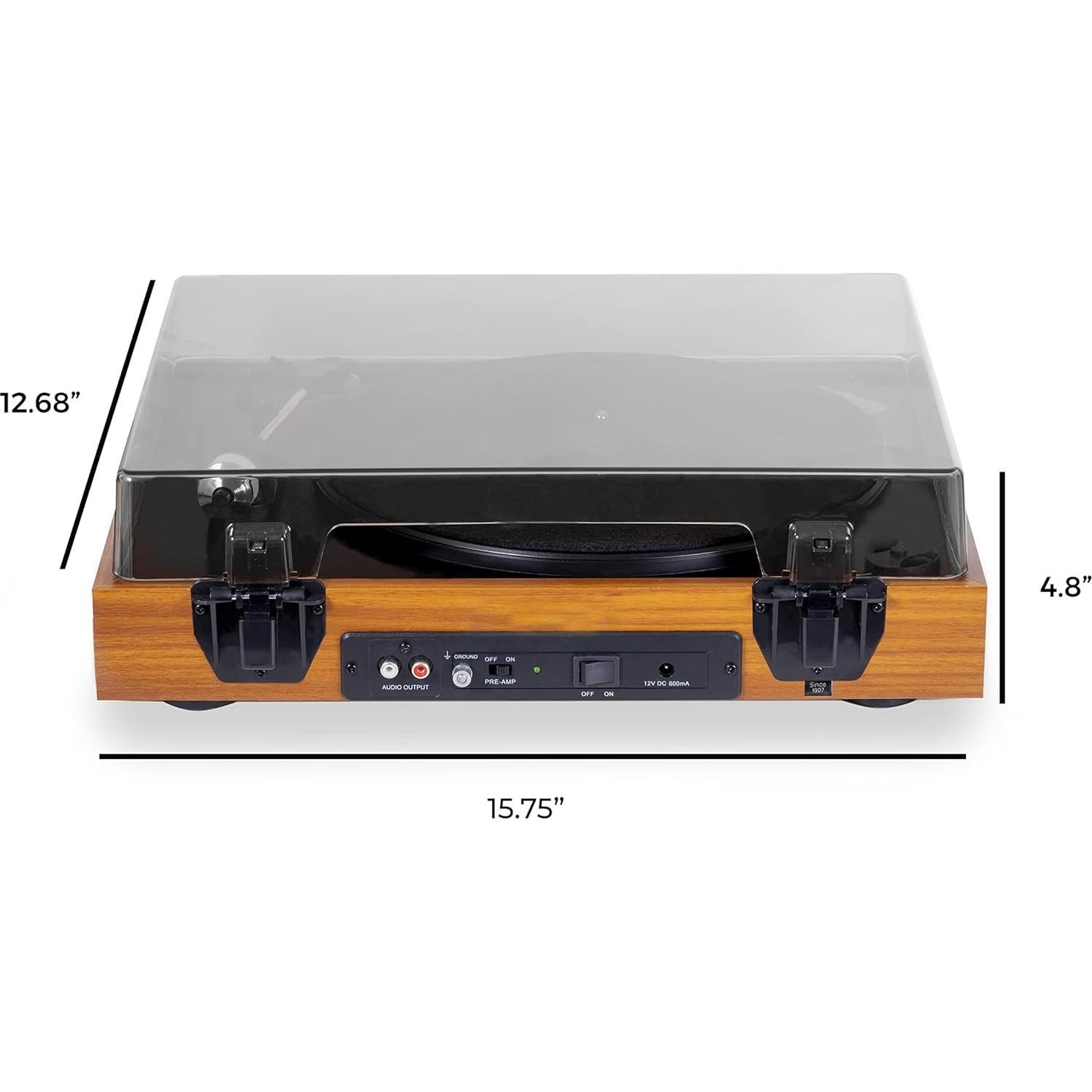 Reproductor de Vinilo Electrohome Montrose RR35 con Estiló Audio-Technica