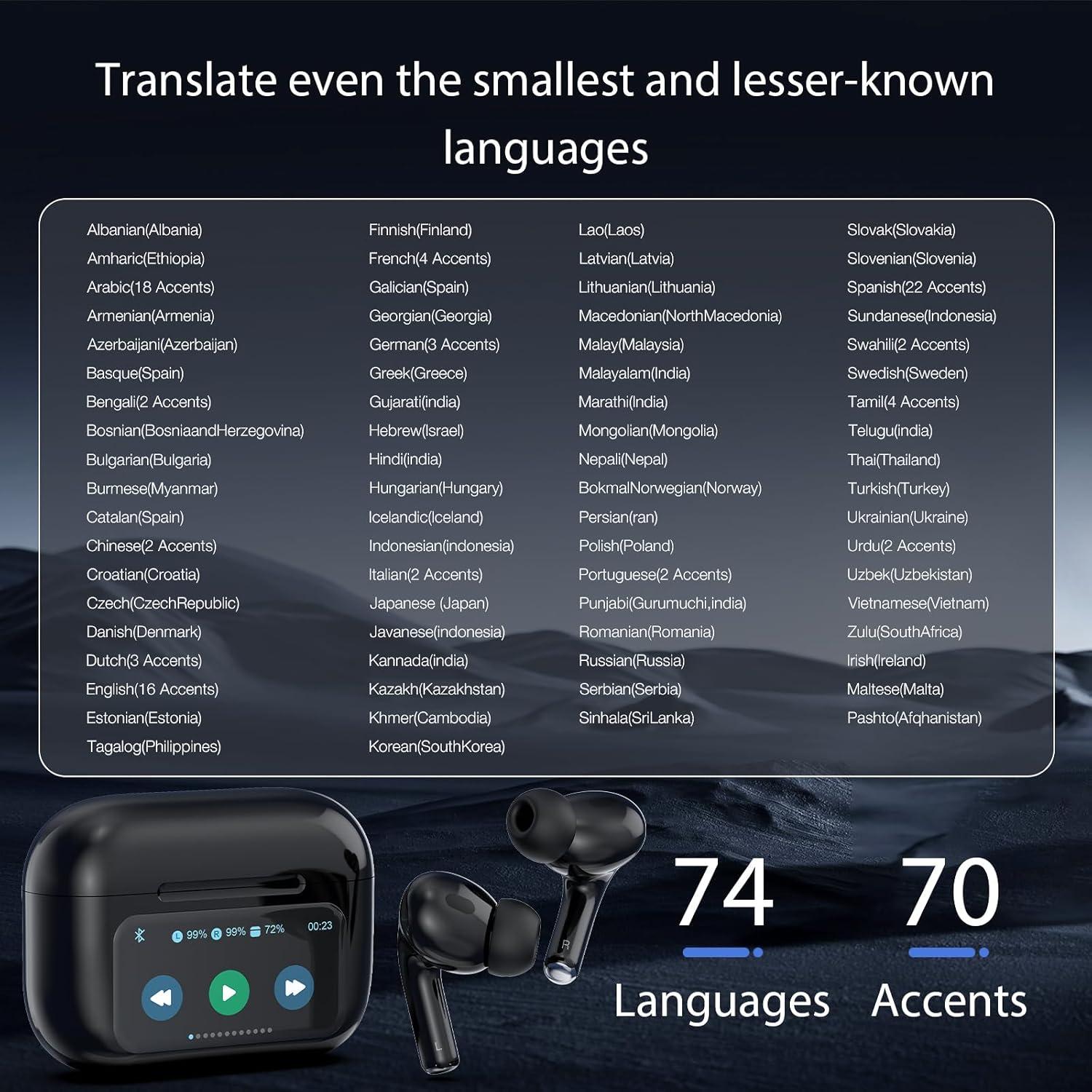 Auriculares Traductores Rodxegu A9 74 Idiomas Offline Blanco