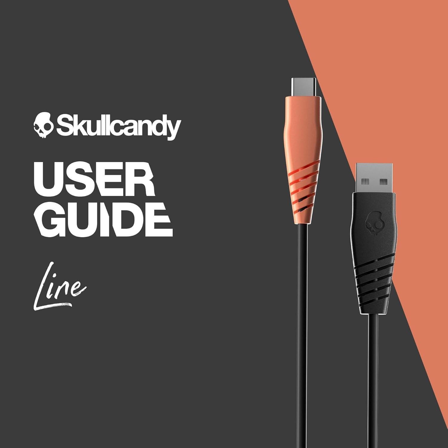 Cable de Carga Rápida USB Skullcandy LINE 1.22m Negro/Naranja
