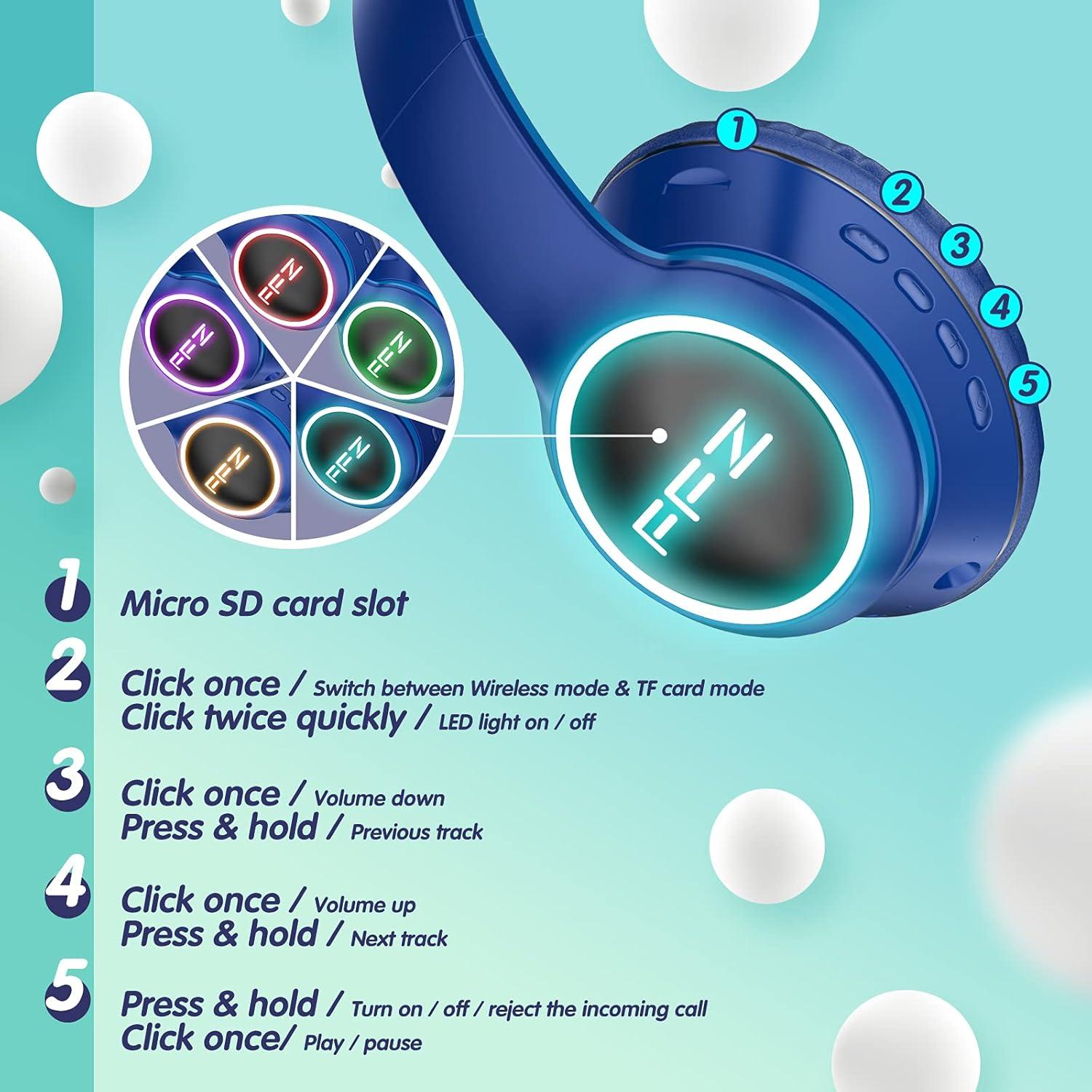 Auriculares Inalámbricos FFZ K21 para Niños Bluetooth 5.0 Azul