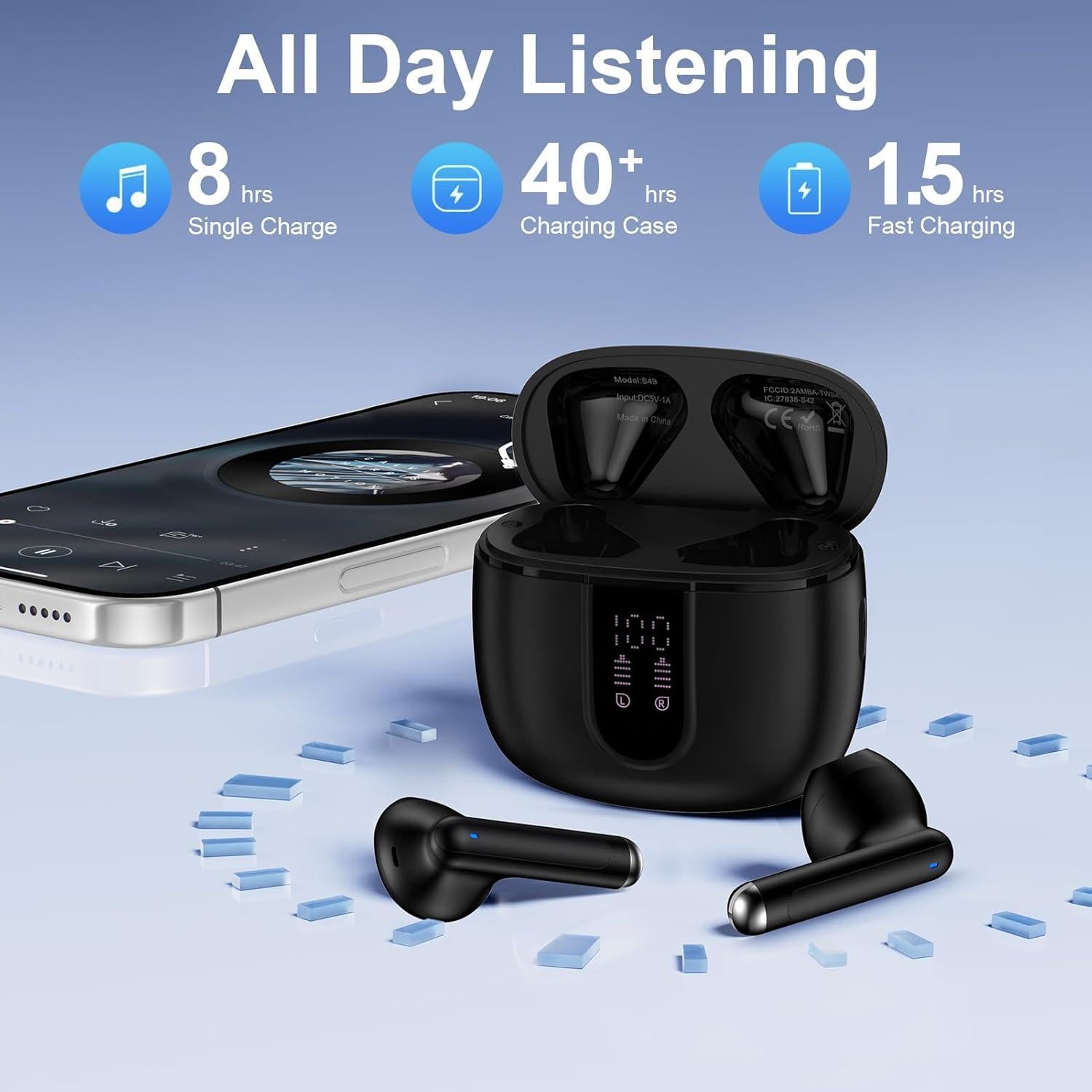 Auriculares Inalámbricos Bluetooth S49 IPX7 con Micrófono