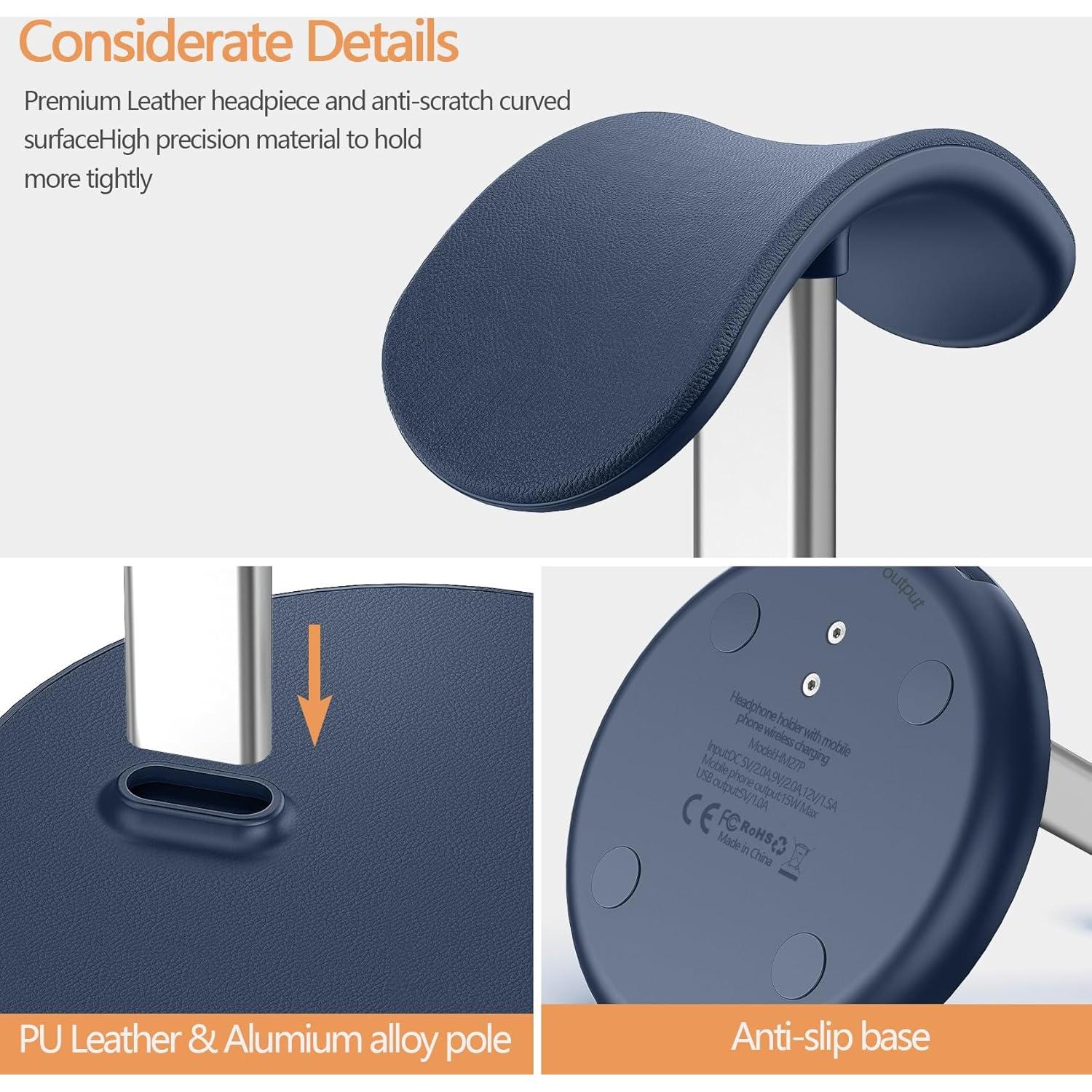 Soporte para Auriculares con Cargador Inalámbrico Hiwe 2 en 1