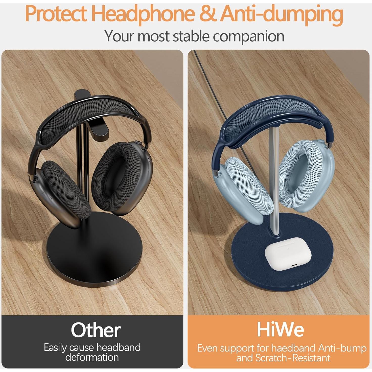 Soporte para Auriculares con Cargador Inalámbrico Hiwe 2 en 1