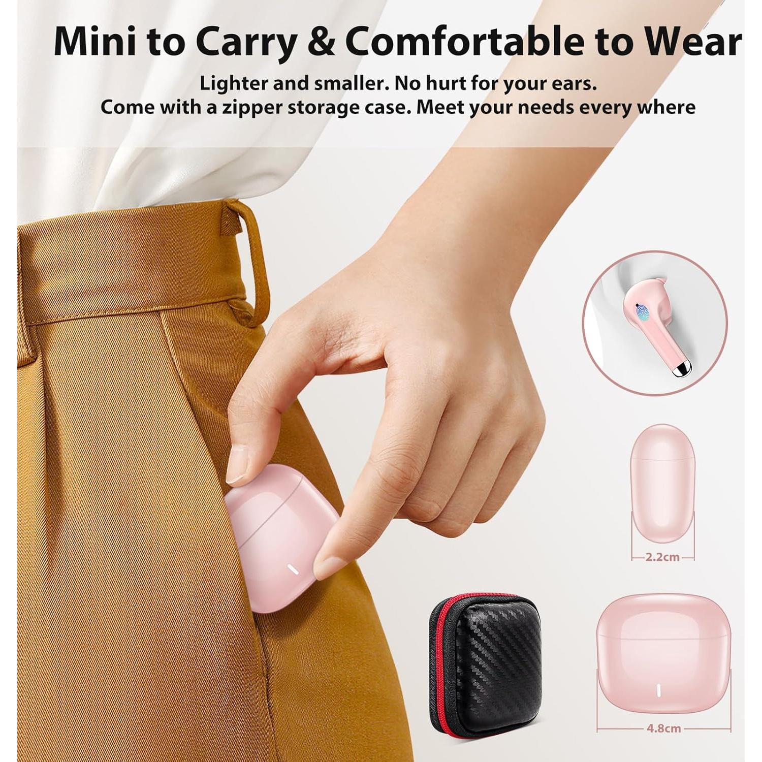 Auriculares Inalámbricos ACANDYA Rosa Bluetooth 5.3 HiFi