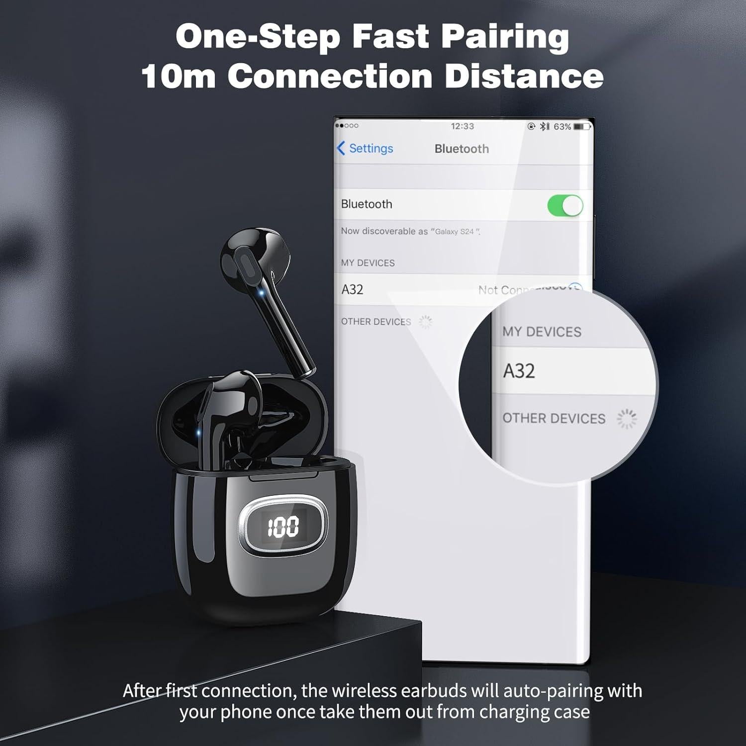 Auriculares Inalámbricos Bluetooth 5.4 APETOO con Cancelación de Ruido