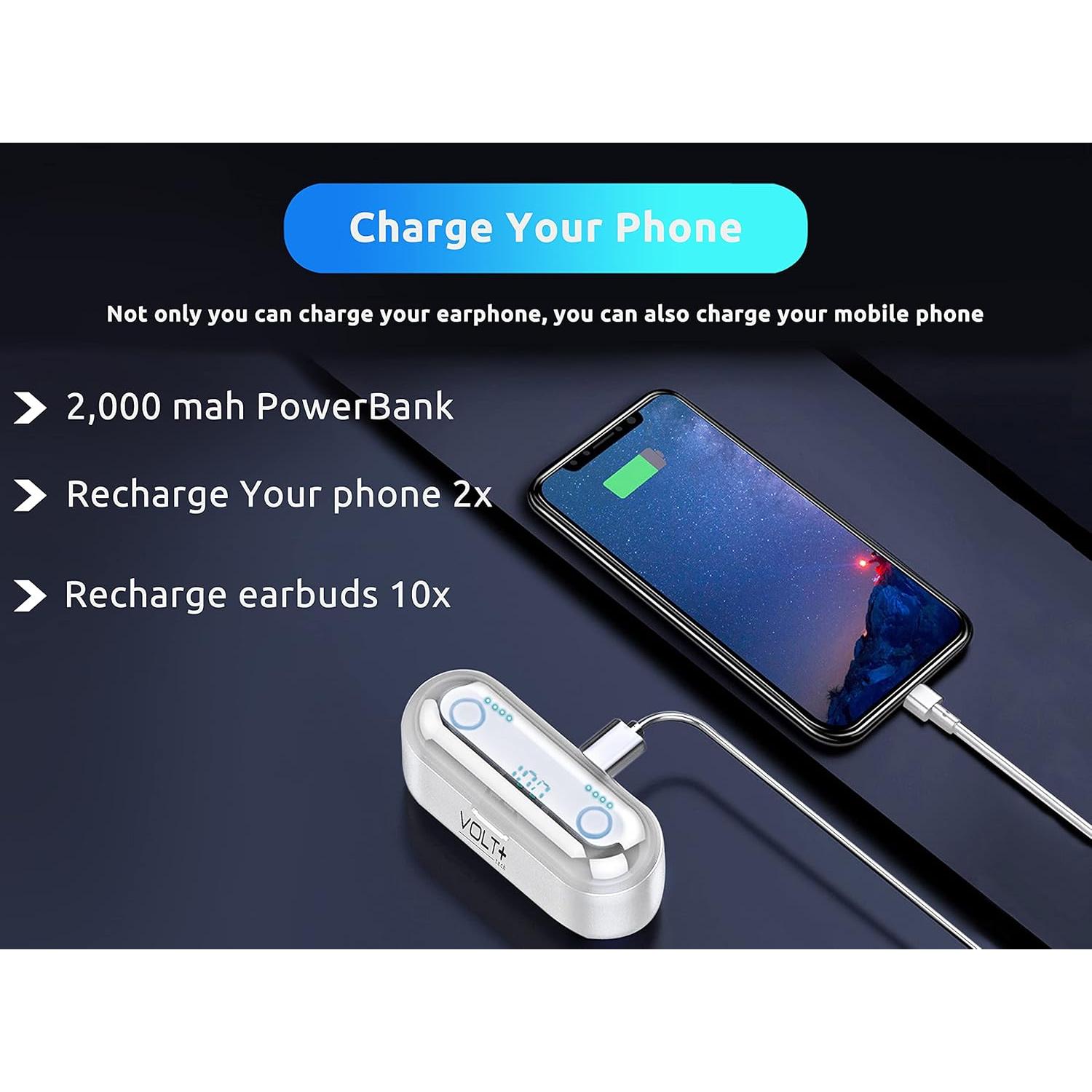 Auriculares Inalámbricos F9 Volt Plus Tech con PowerBank 2000mAh