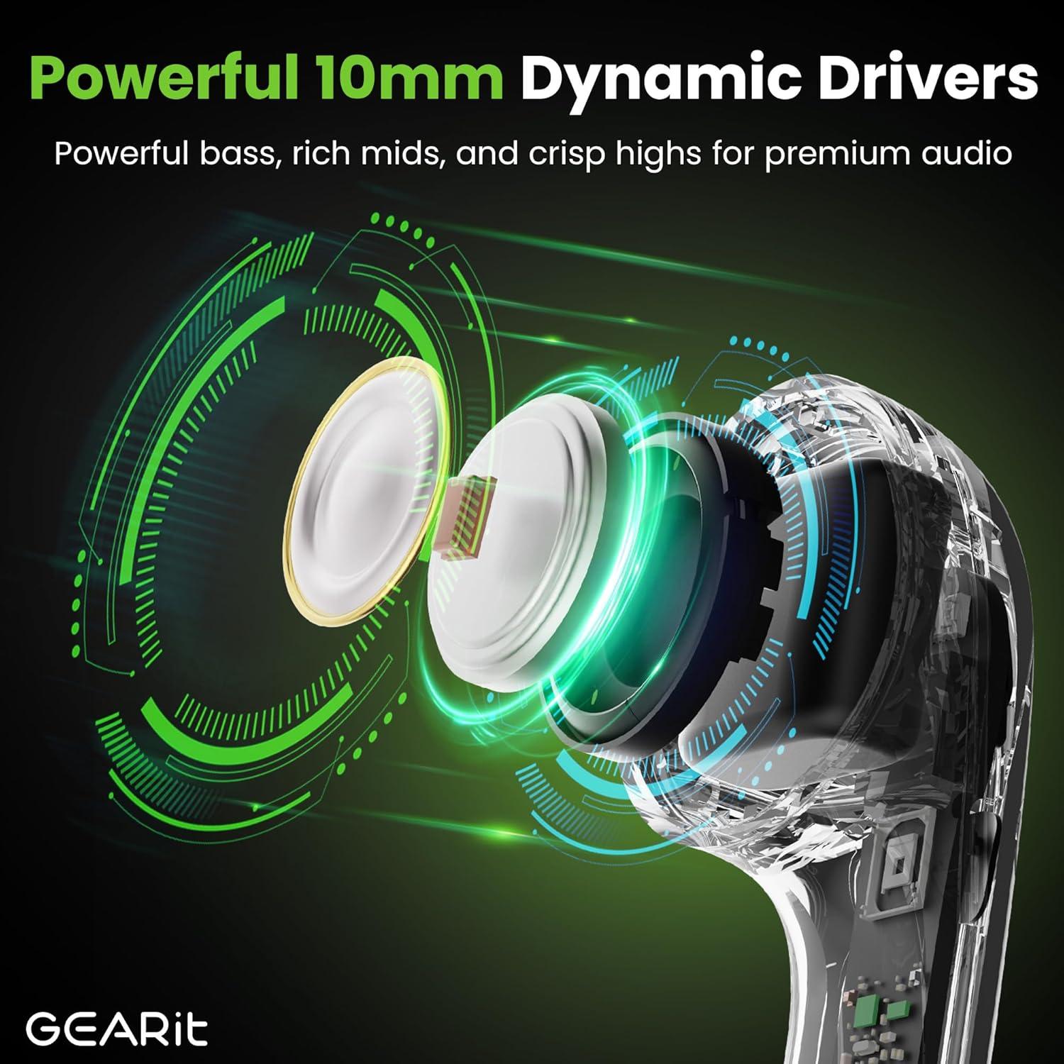 Auriculares Inalámbricos GEARit RM Bluetooth 5.4 con ANC 22h