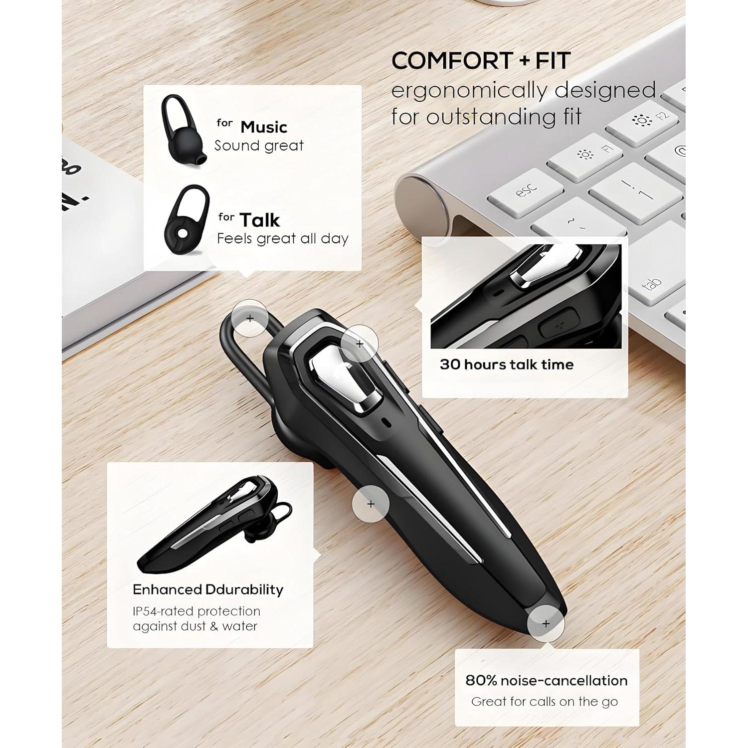 Auricular Bluetooth DY25 Negro con Micrófono y Cancelación de Ruido