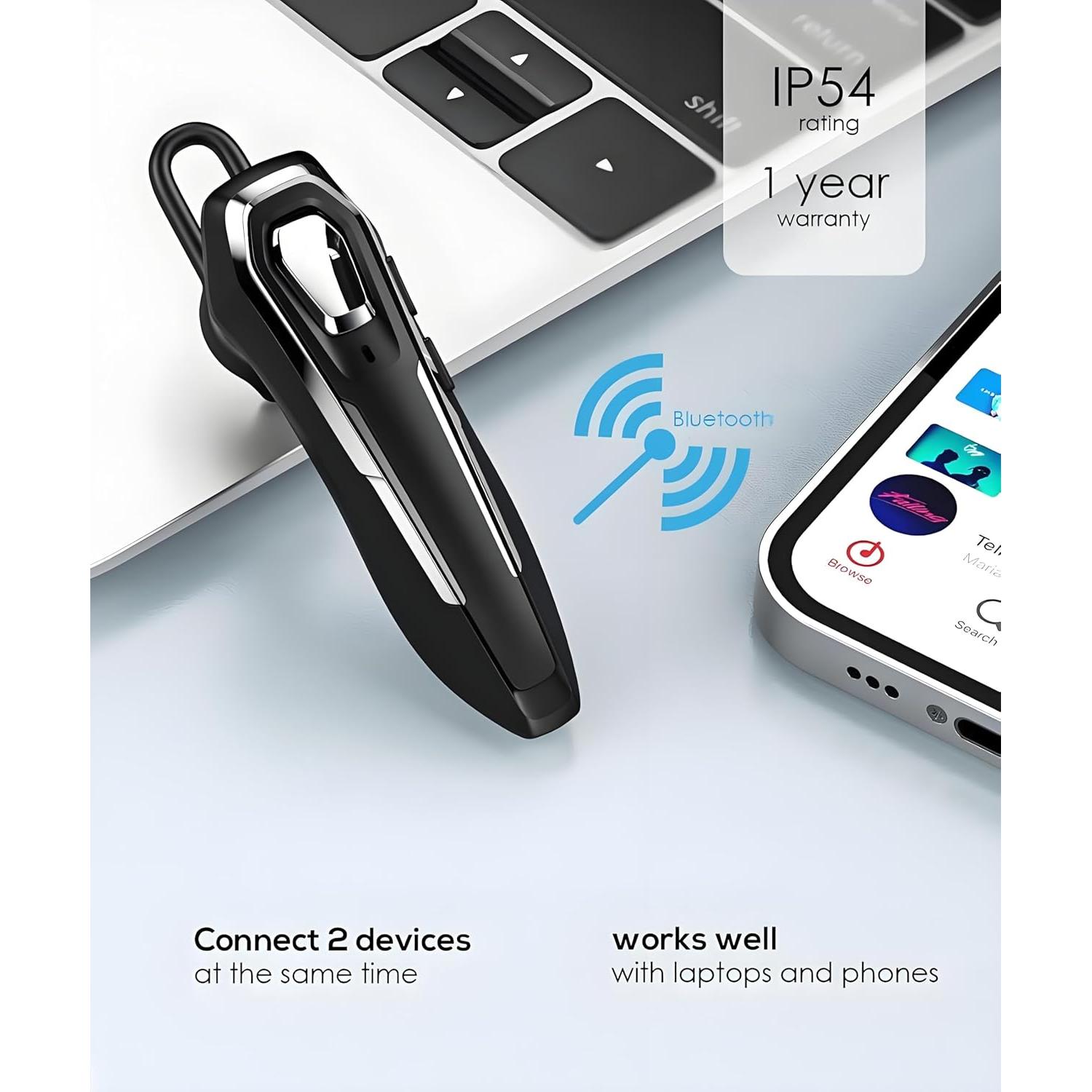 Auricular Bluetooth DY25 Negro con Micrófono y Cancelación de Ruido