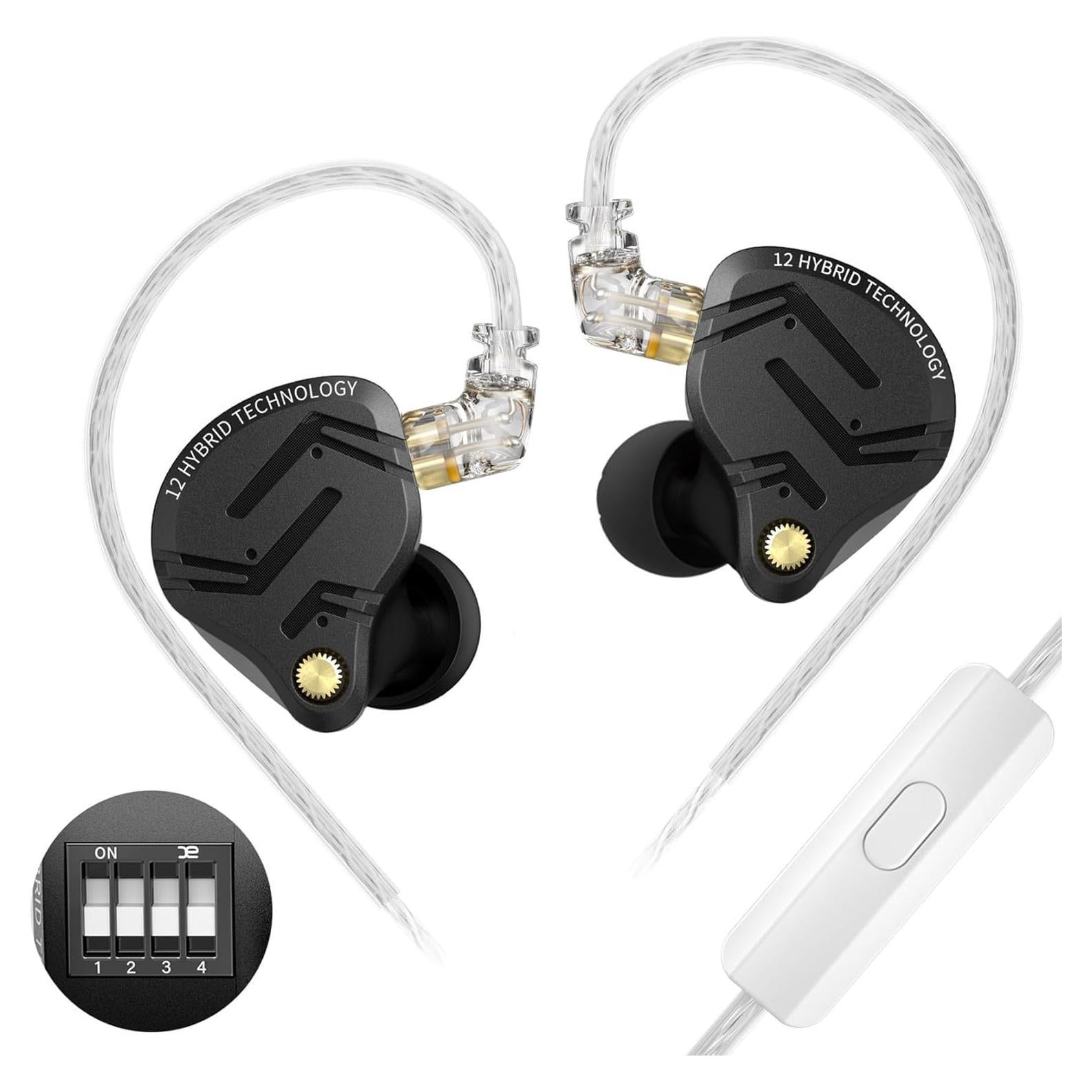 Auriculares Gaming KZ ZS12 PRO X con Micrófono, 1DD 5BA