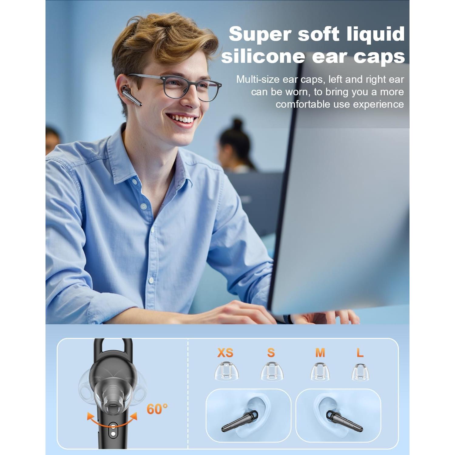 Auriculares Bluetooth 5.1 New Bee con Estuche 500mAh y 6 Puntas