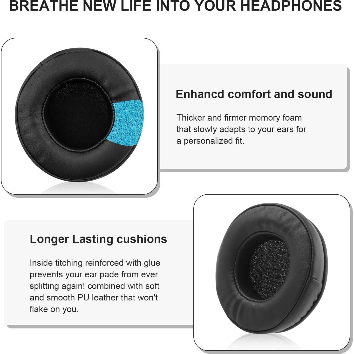 Almohadillas de Repuesto Skullcandy Hesh 2 HESH 2.0 - Negro