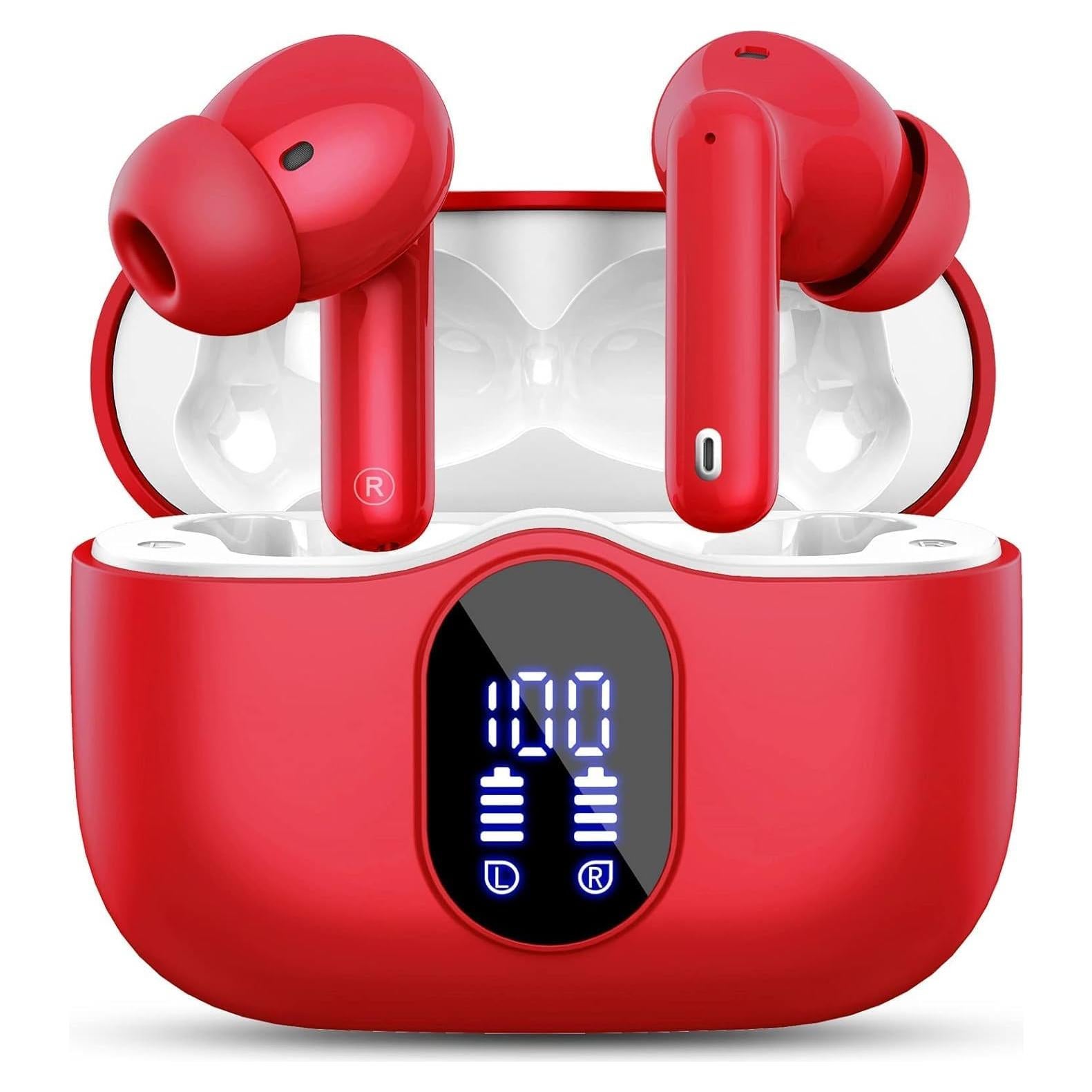 Auriculares Inalámbricos Btootos A90 Pro Bluetooth 5.4 Rojo
