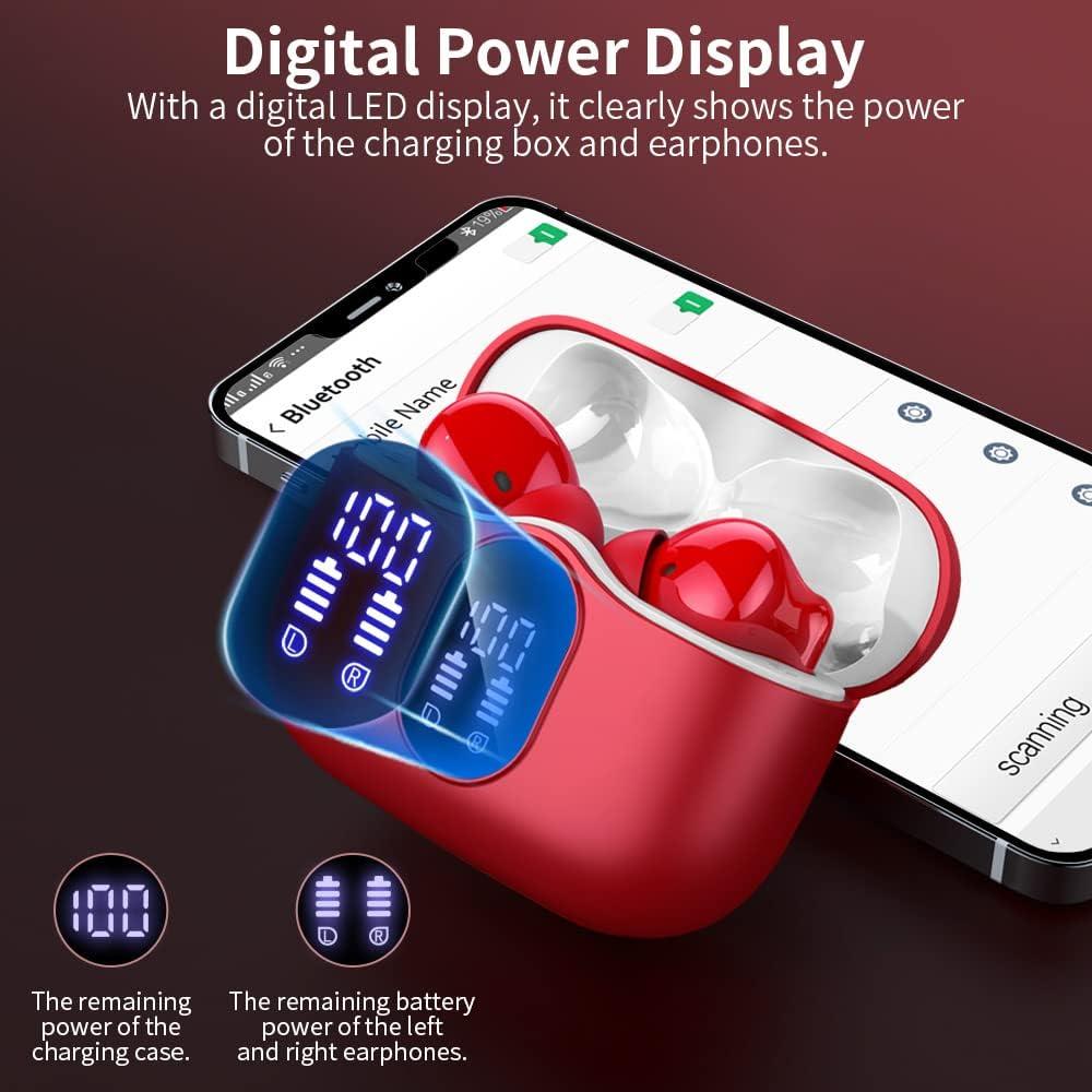 Auriculares Inalámbricos Btootos A90 Pro Bluetooth 5.4 Rojo