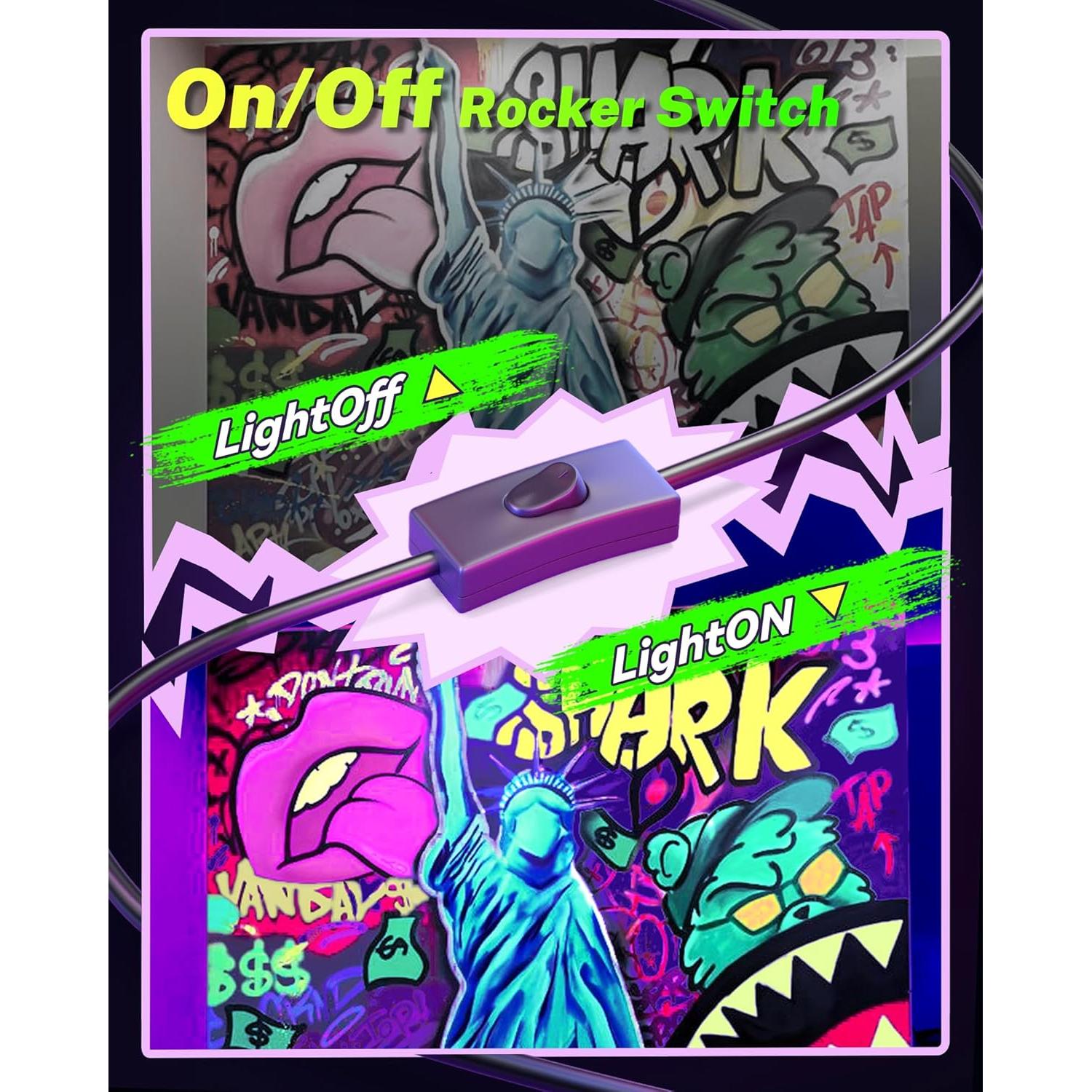 Barra de luz negra LED Linstaine 42W 1.83m para fiestas