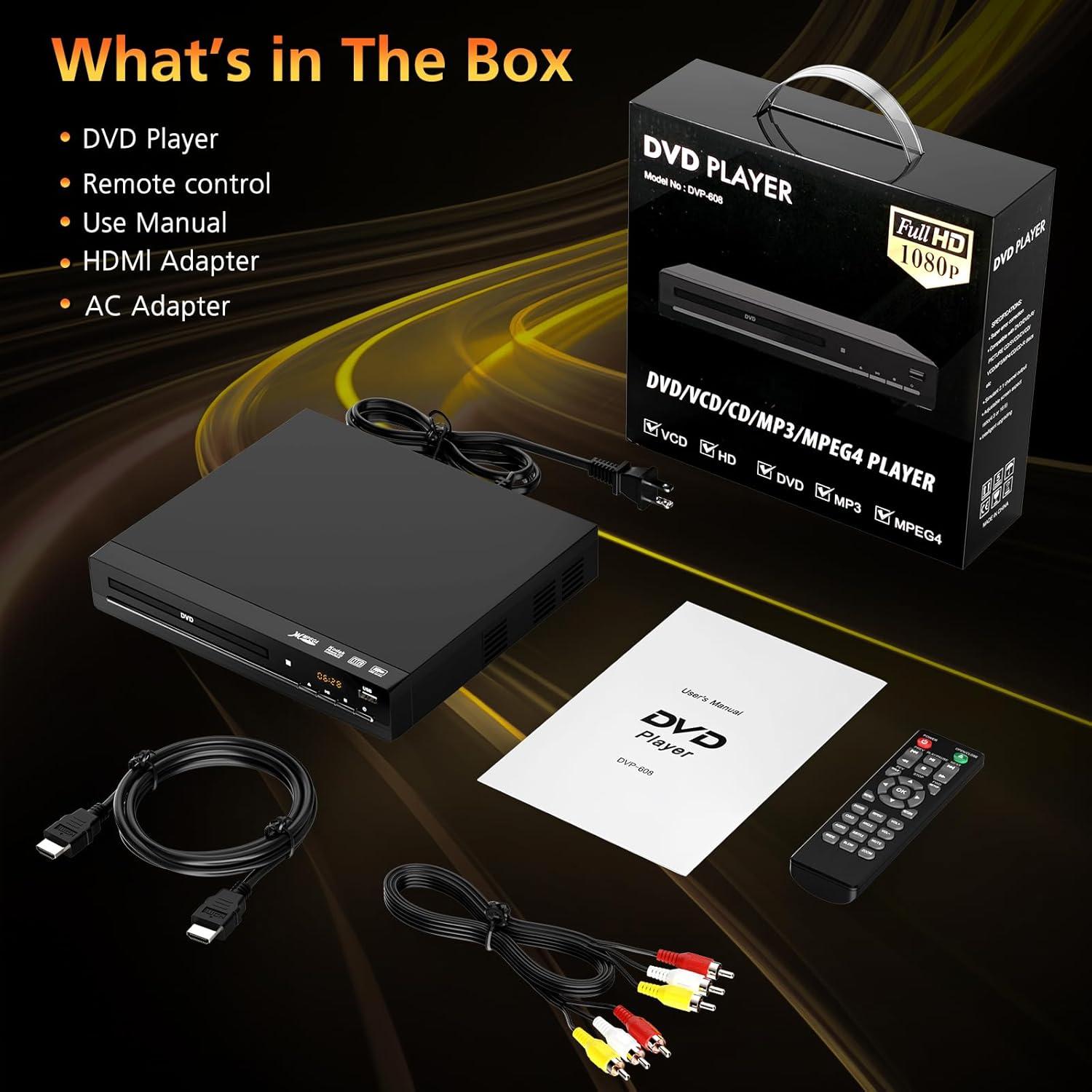 Reproductor de DVD HDMI Wxjwyt DVD-003 Región Libre USB