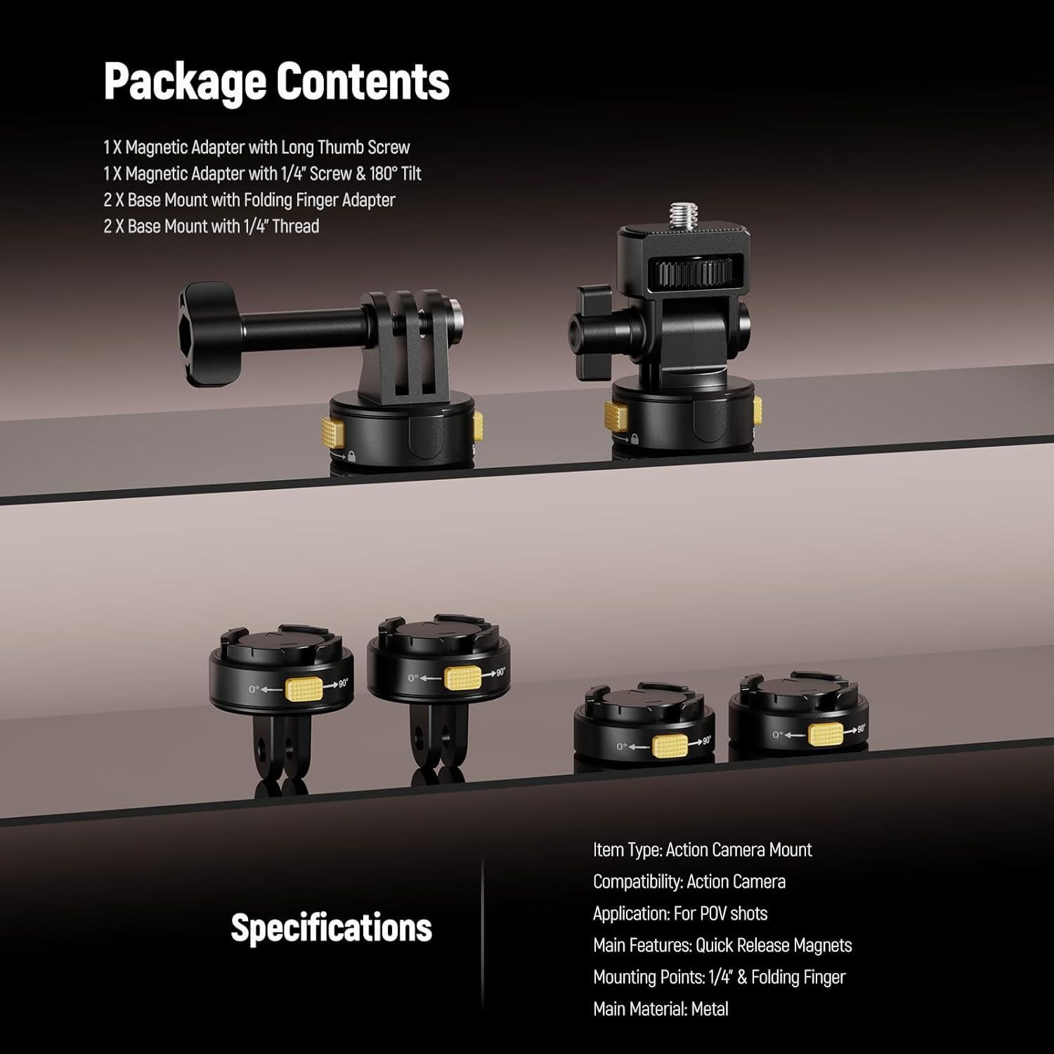 Kit de Montaje para Cámara de Acción NEEWER GP-23 6 en 1