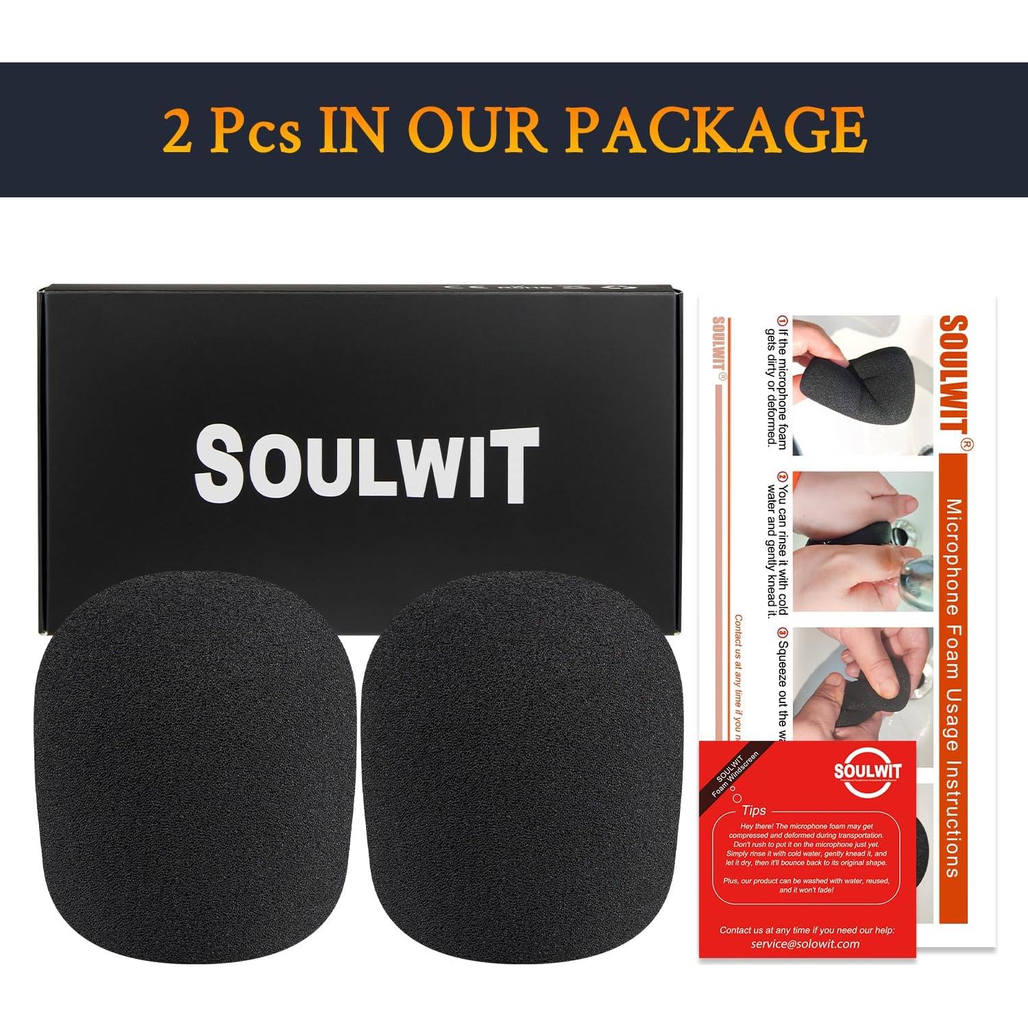 Filtros Pop para Micrófonos SOULWIT - 2 Piezas Espuma Negra