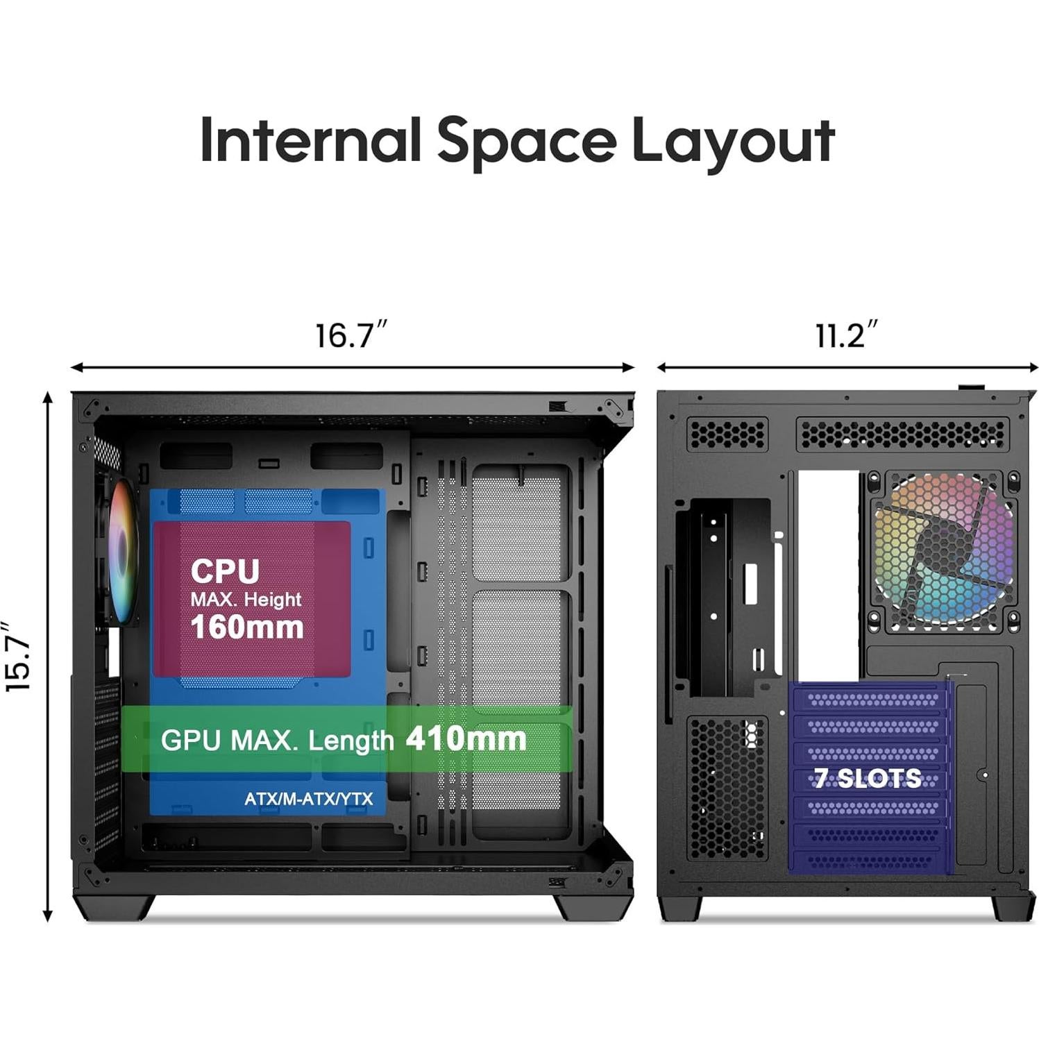 Caja de PC ATX Vetroo AL900 con vidrio templado 270°