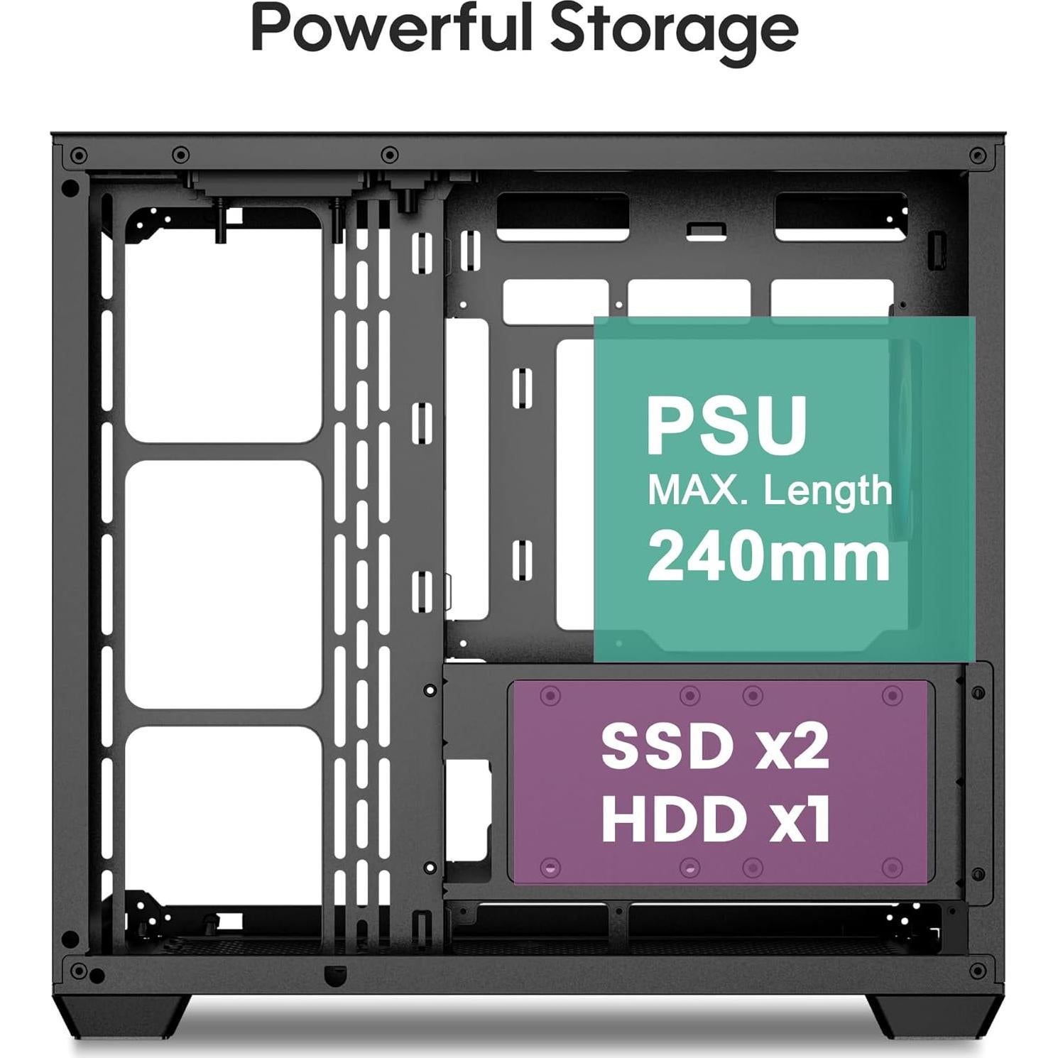 Caja de PC ATX Vetroo AL900 con vidrio templado 270°