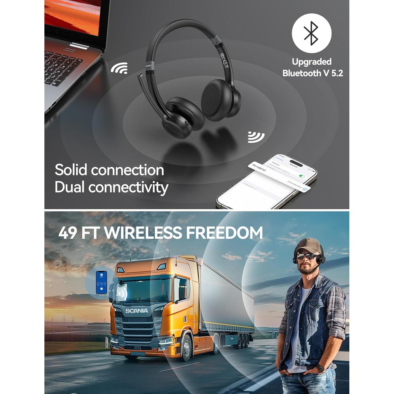 Auriculares Inalámbricos TECKNET TK-HS012 Bluetooth 5.2 50H