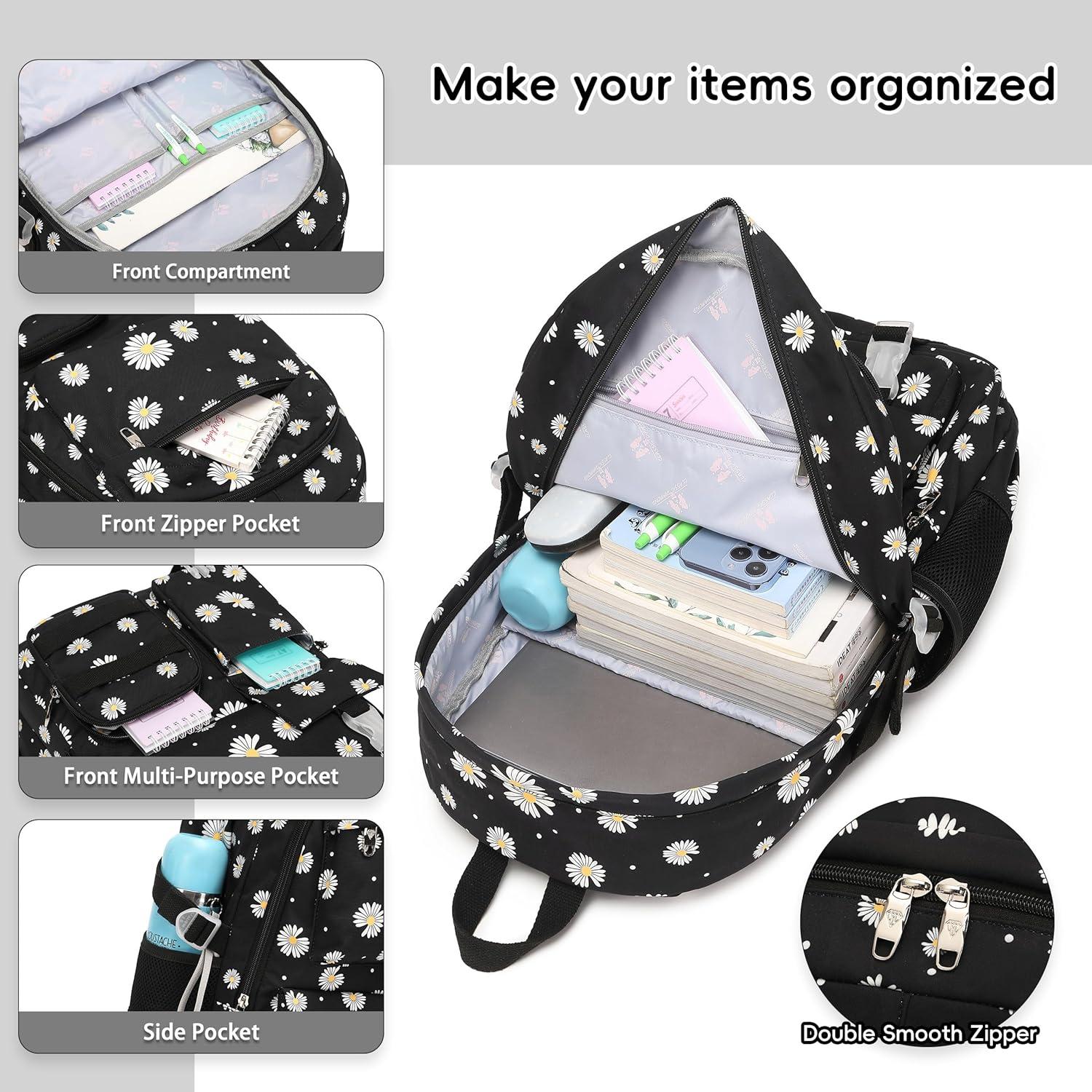 Mochila Escolar para Niñas Classic Diamond con Caja de Almuerzo