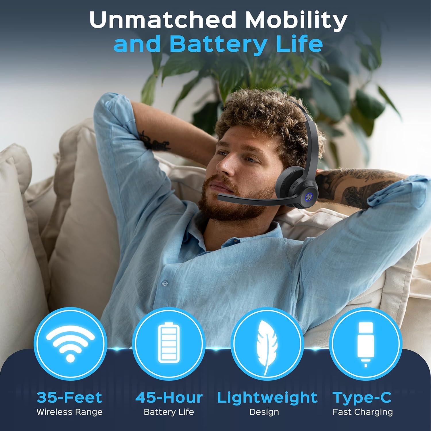 Auricular Bluetooth TREBLAB C7 - 45H, IPX4, Carga Rápida