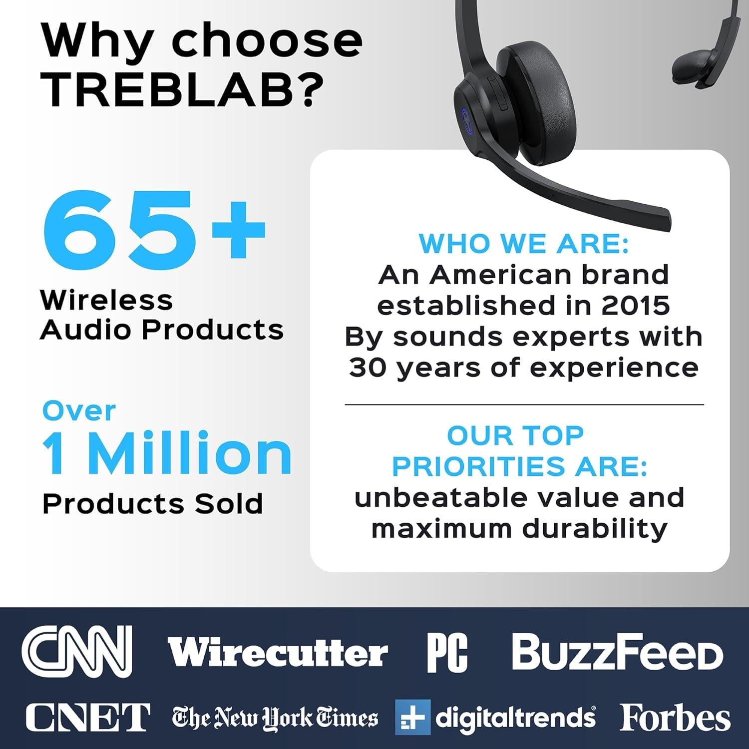 Auricular Bluetooth TREBLAB C7 - 45H, IPX4, Carga Rápida