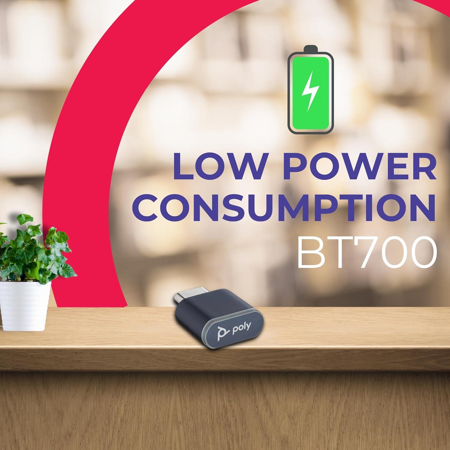 Adaptador Dongle Bluetooth USB-C Poly BT700 - Compatible PC y Mac