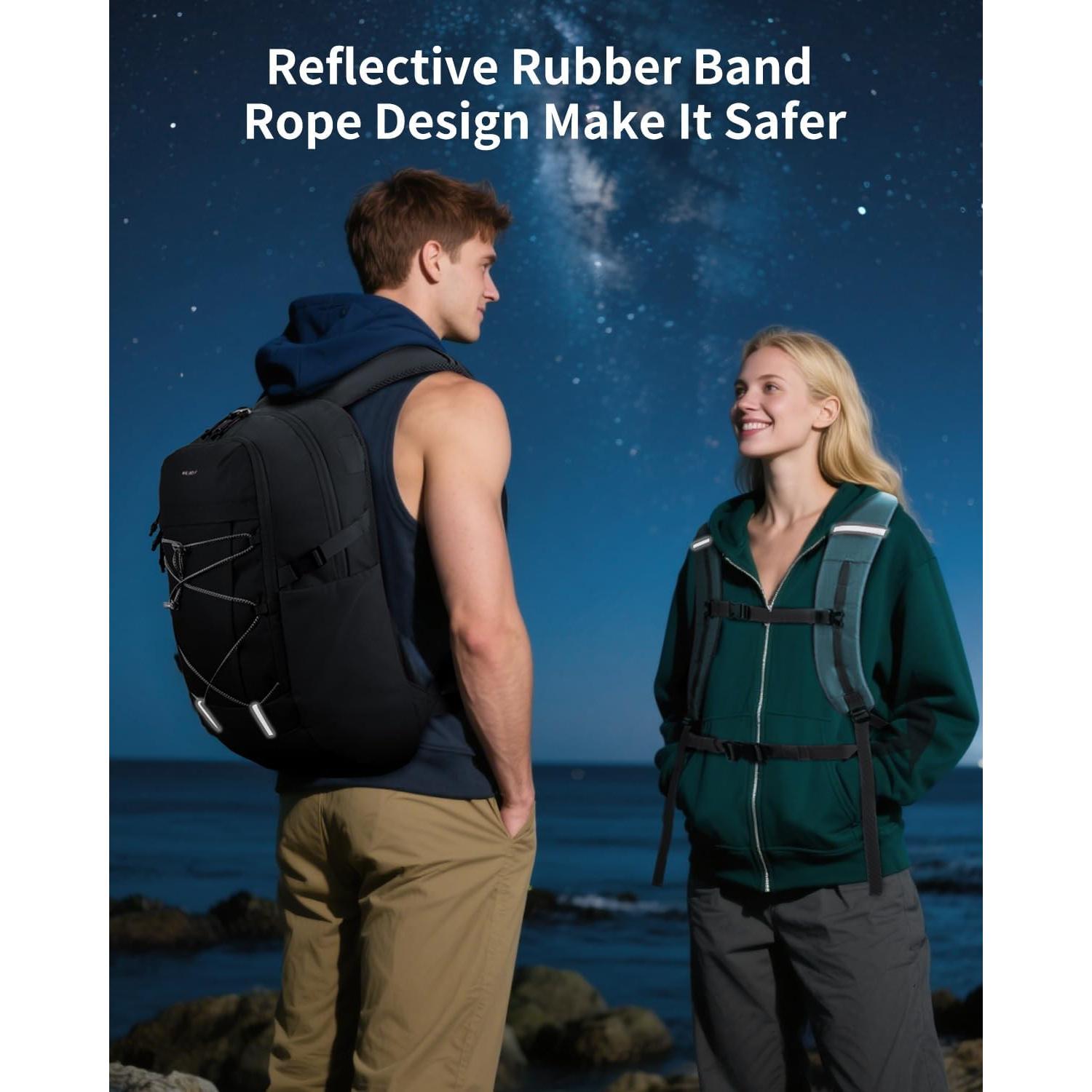 Mochila de Senderismo ECOHUB 30L Resistente al Agua Negra