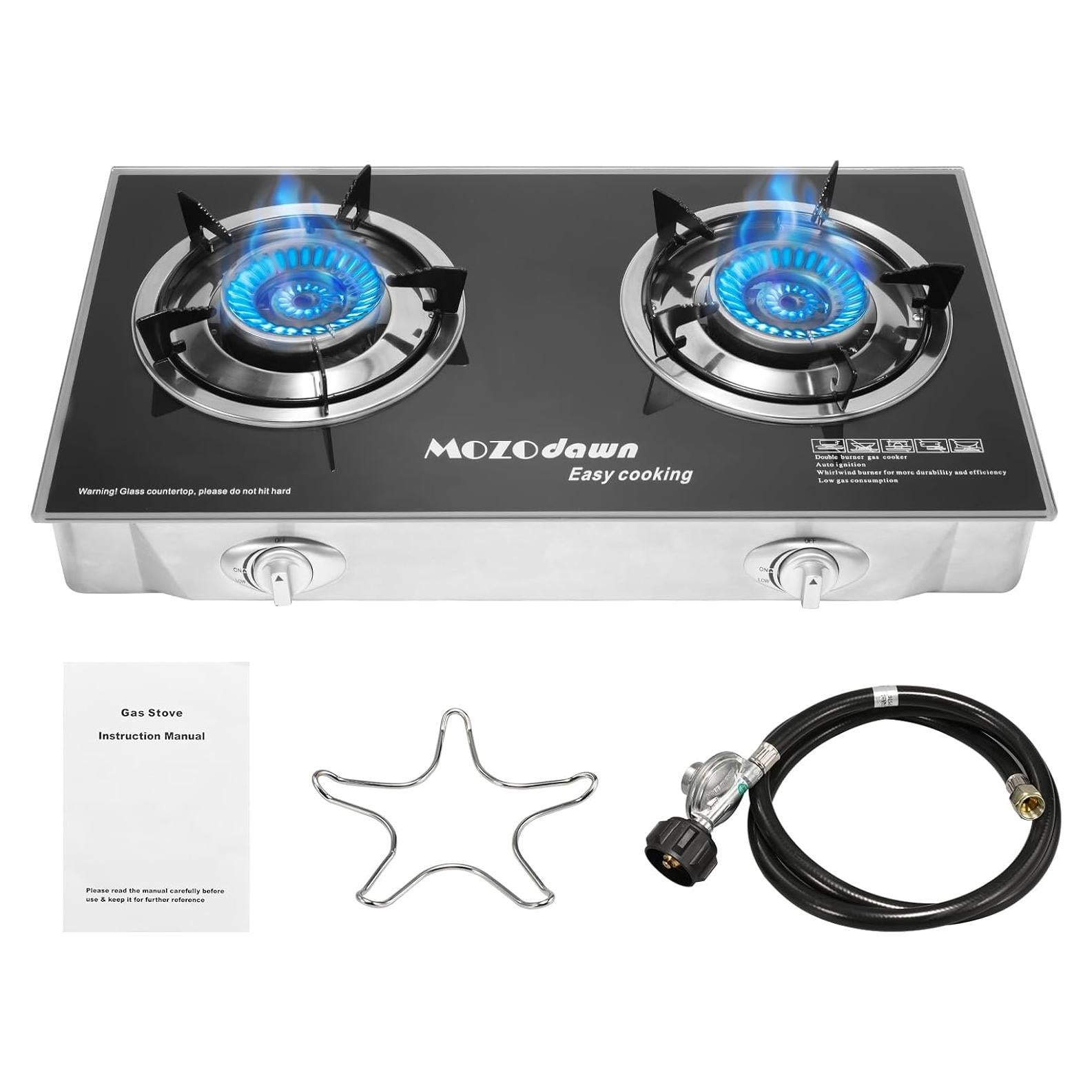 Estufa de Gas Propano 30,000 BTU MOZODAWN 2 Quemadores