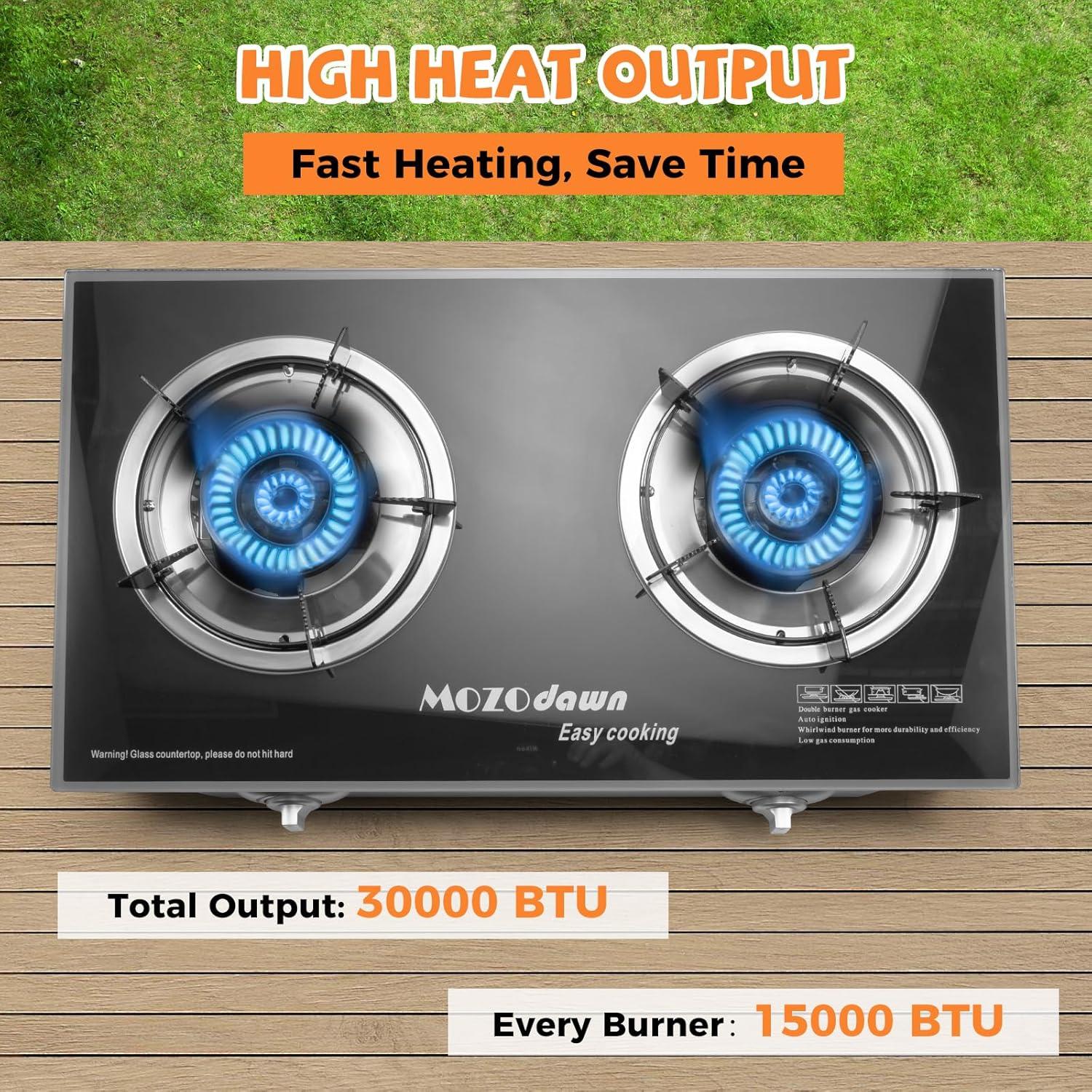 Estufa de Gas Propano 30,000 BTU MOZODAWN 2 Quemadores