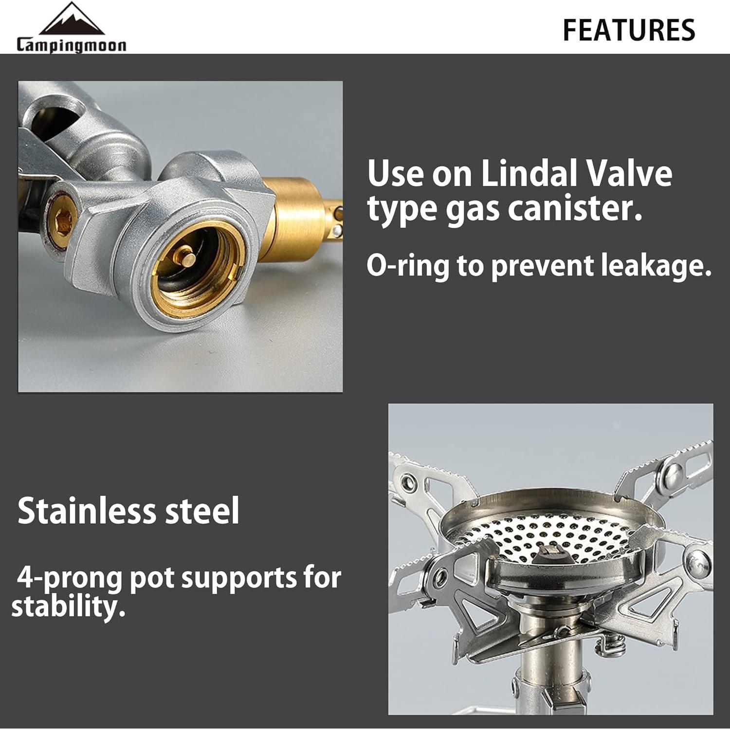 Estufa de Gas Portátil CAMPINGMOON XD-2F Plegable 3.3kW