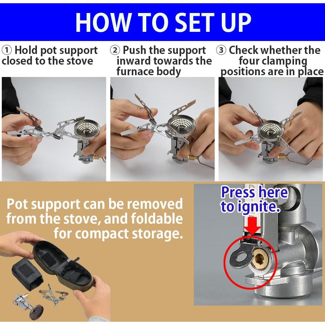 Estufa de Gas Portátil CAMPINGMOON XD-2F Plegable 3.3kW