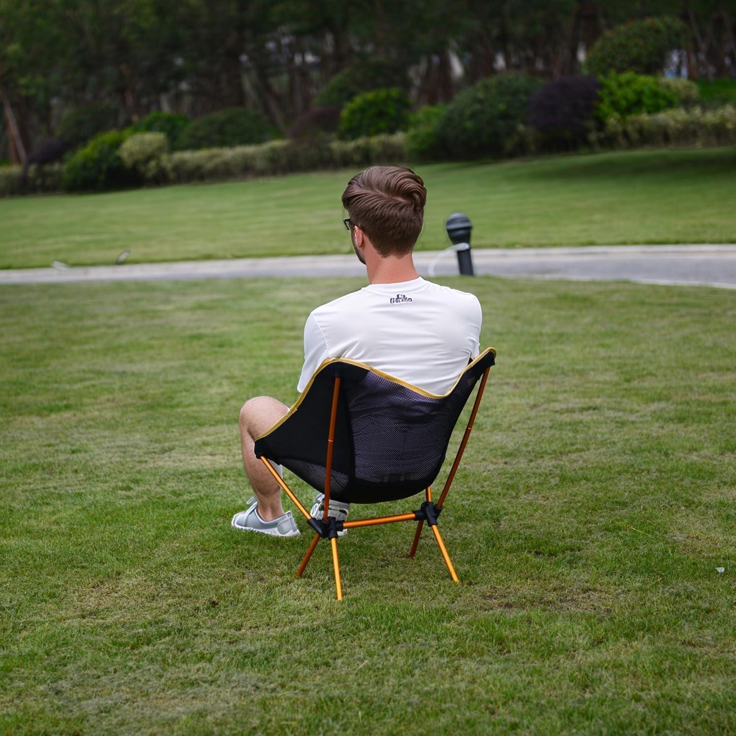 Silla de Camping Plegable Wind Tour Oro Ultra Ligero 1.31 kg