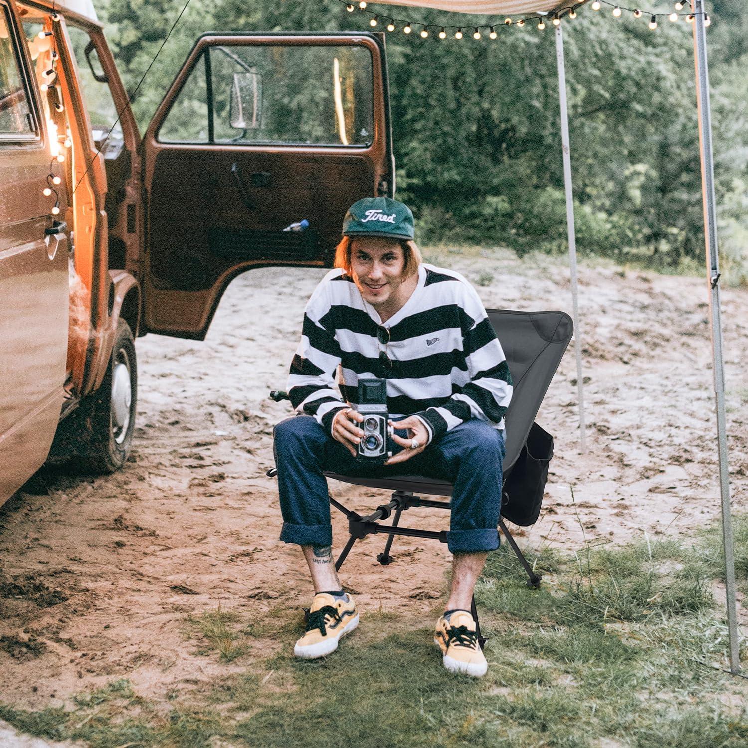 Silla Plegable de Camping Sutekus Negra 1.4 kg 330 lbs