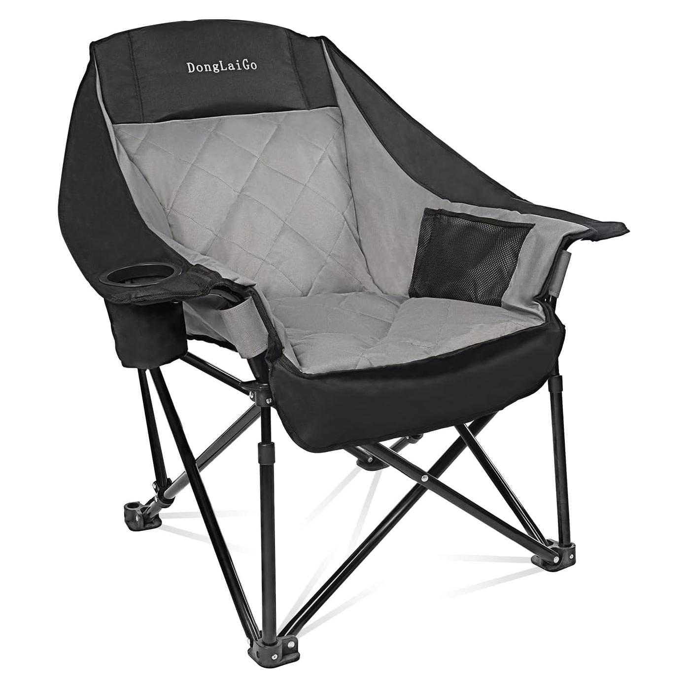 Silla de Camping Plegable DongLaiGo Gris Pizarra 181kg