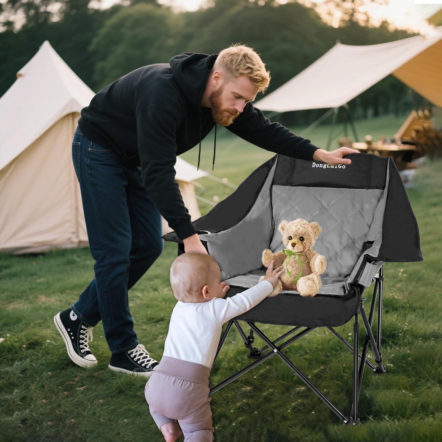 Silla de Camping Plegable DongLaiGo Gris Pizarra 181kg