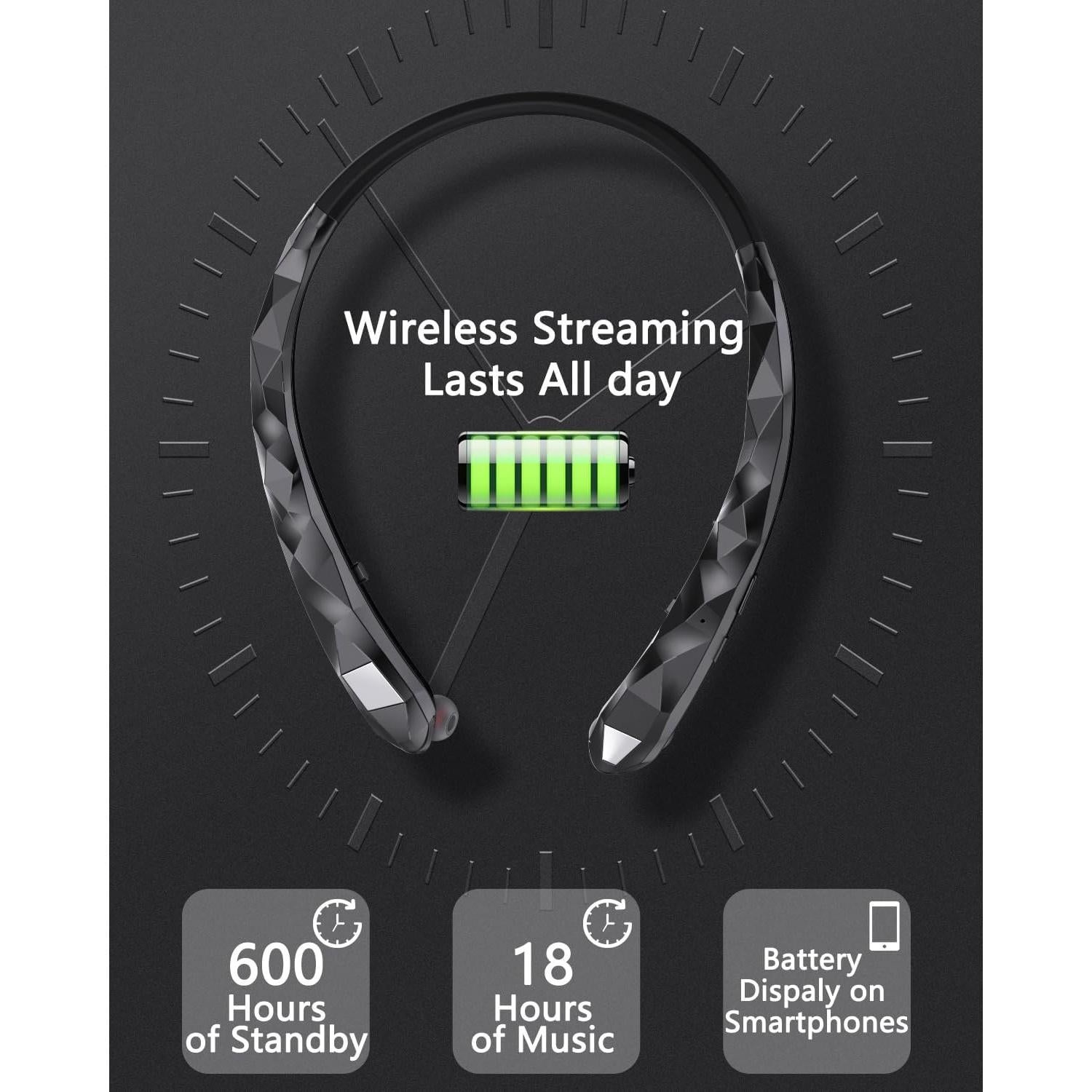 Auriculares Bluetooth Finpola BBH919 Retráctiles IPX5 con Cancelación de Ruido