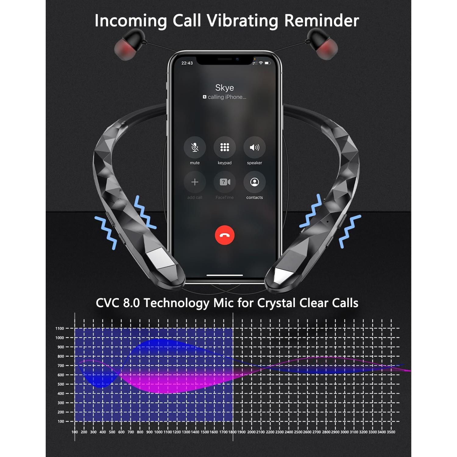 Auriculares Bluetooth Finpola BBH919 Retráctiles IPX5 con Cancelación de Ruido