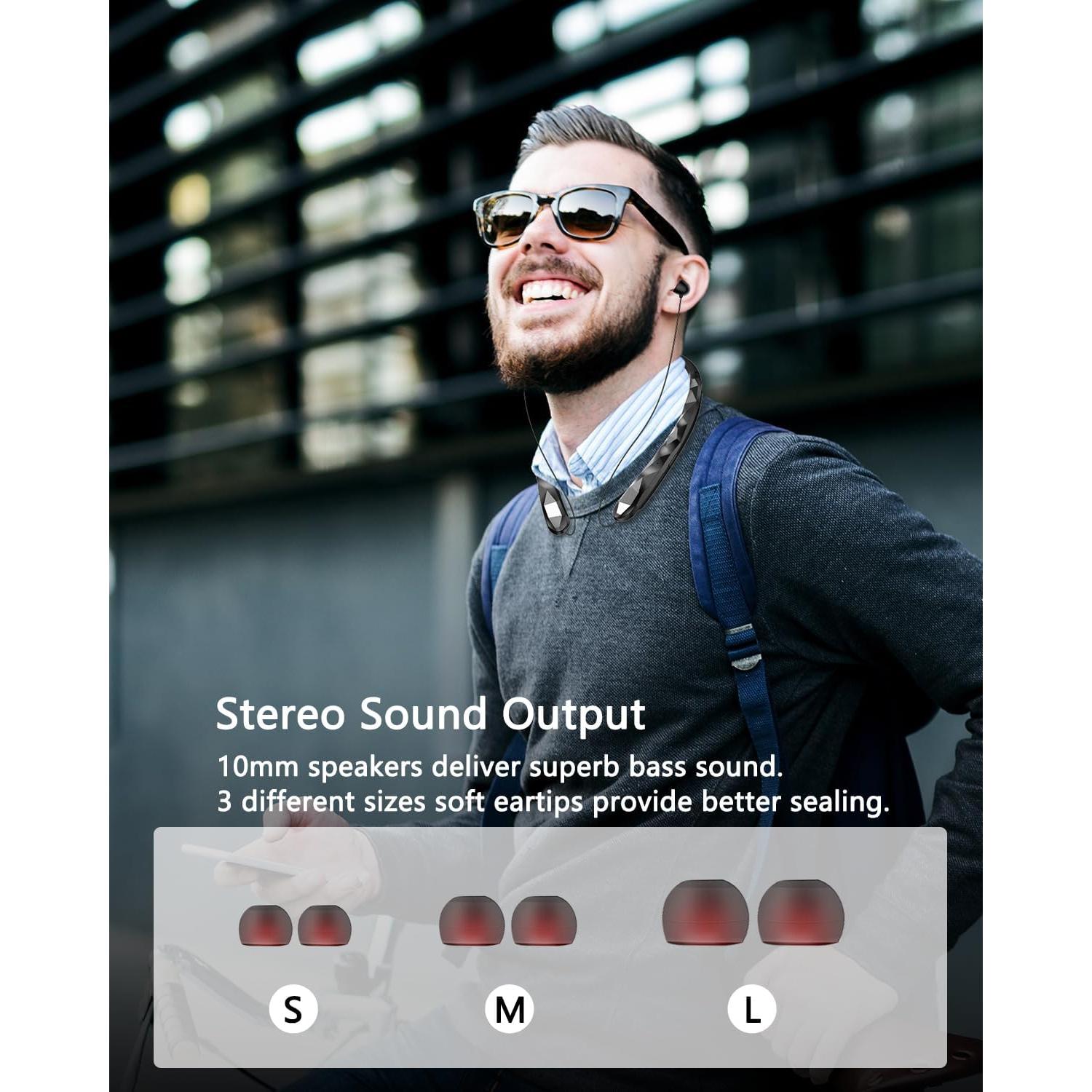 Auriculares Bluetooth Finpola BBH919 Retráctiles IPX5 con Cancelación de Ruido