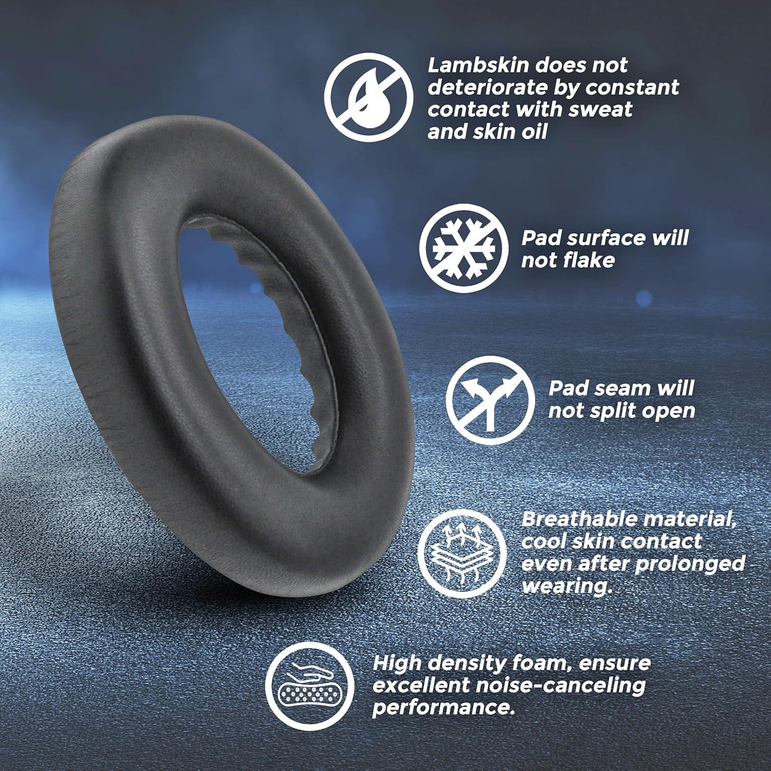 Almohadillas de cuero de cordero Bose NC700 - Negro