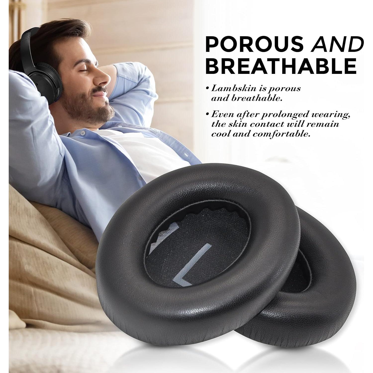 Almohadillas de cuero de cordero Bose NC700 - Negro